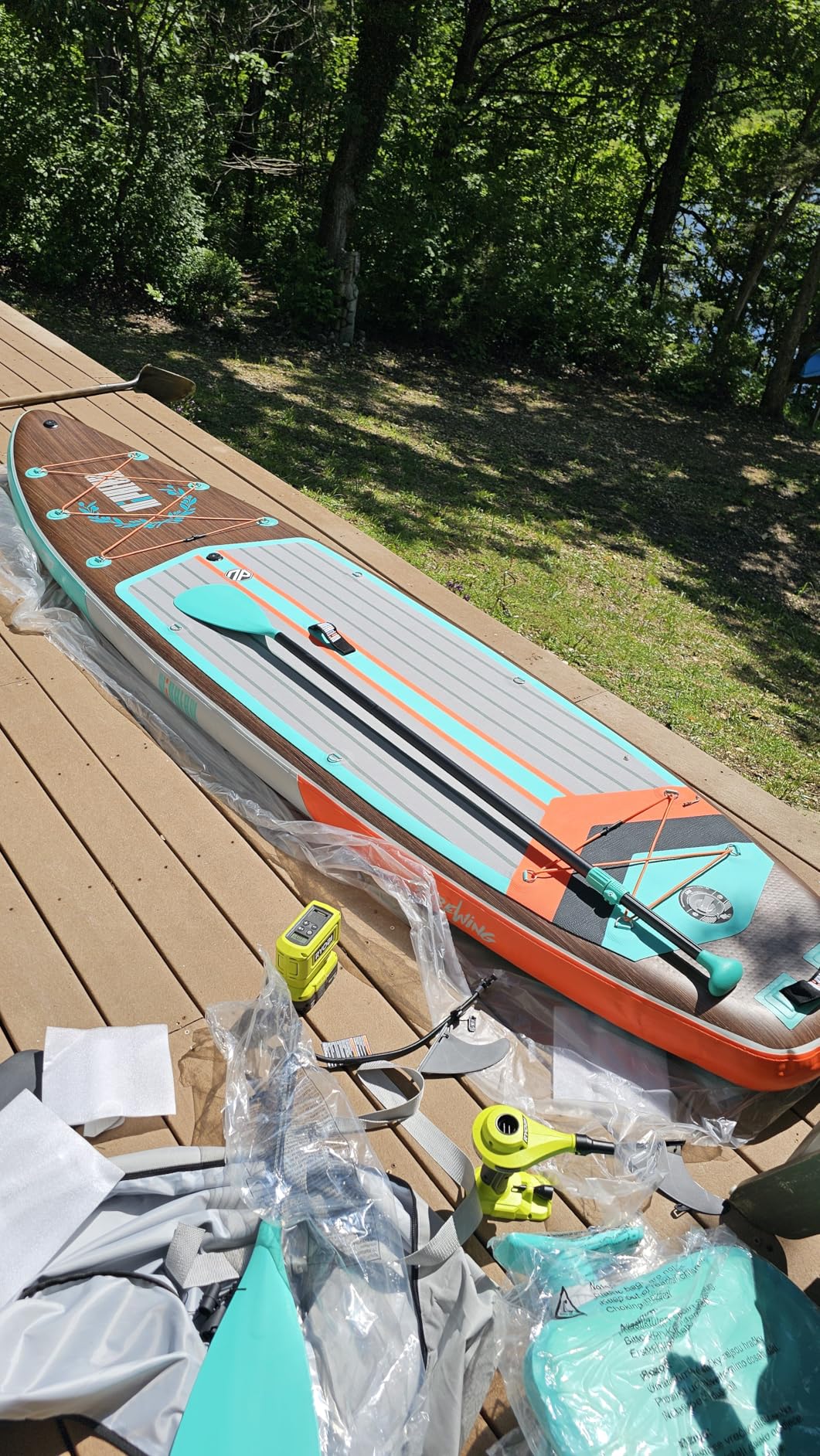 Niphean (Extra Large) Inflatable Paddle Board, SUP for 2+1 People/Family 500lbs Capacity Stand Up Paddle Board with SUP Accessories, StabilTrac Fin Non-Slip Paddleboard for Adults customer photo 1