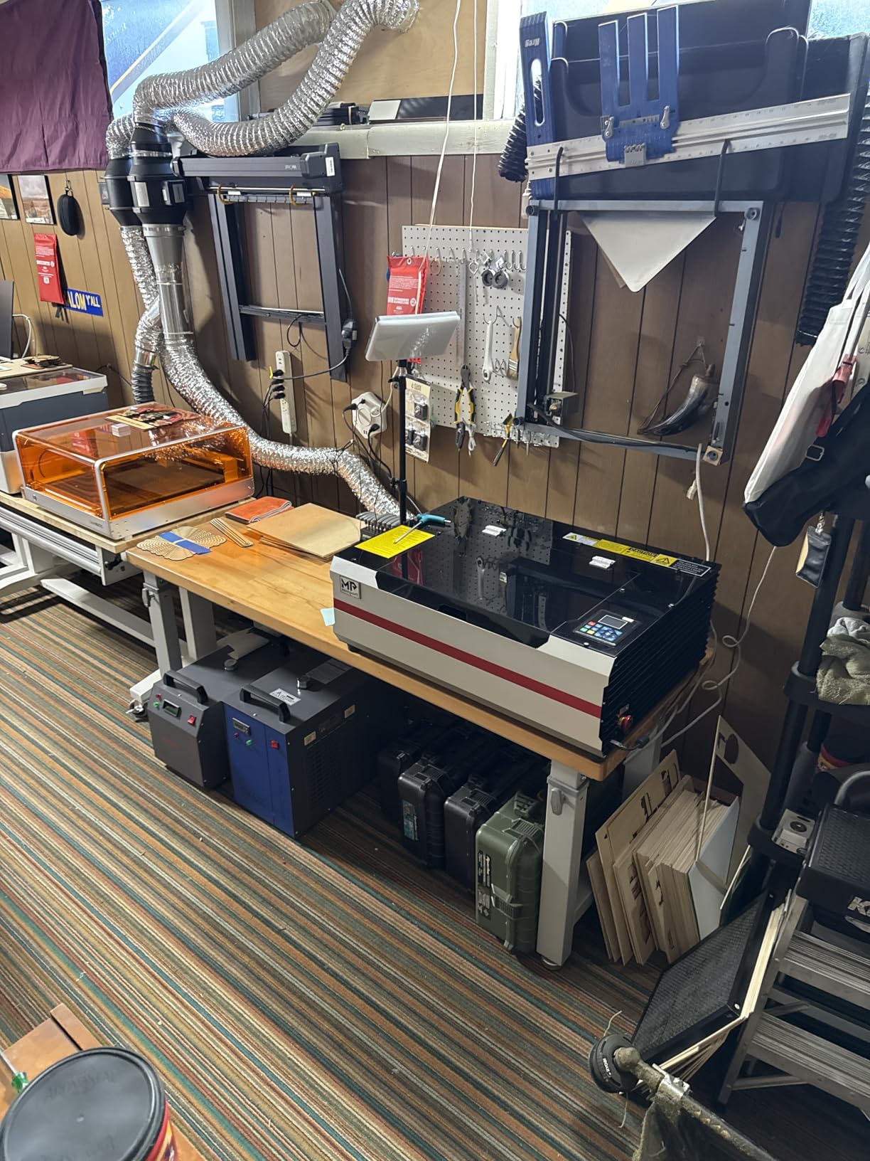 Monport Reno Pro 65W Desktop CO2 Laser Engraver & Cutter, 16x24 Workbed Laser Engraving Machine with New Semi-Autofocus, Control Panel, 2 Working Platforms, Z-axis Adjustable for Wood Acrylic Glass More customer photo 2