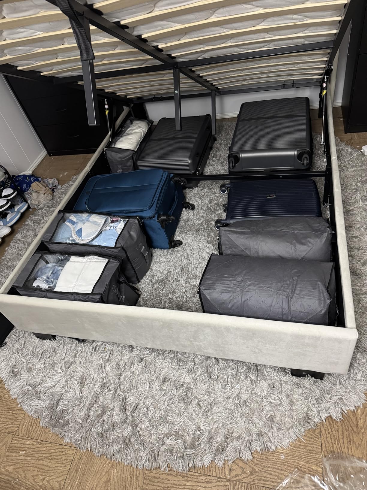 Lift Up Storage Bed Frame with 51