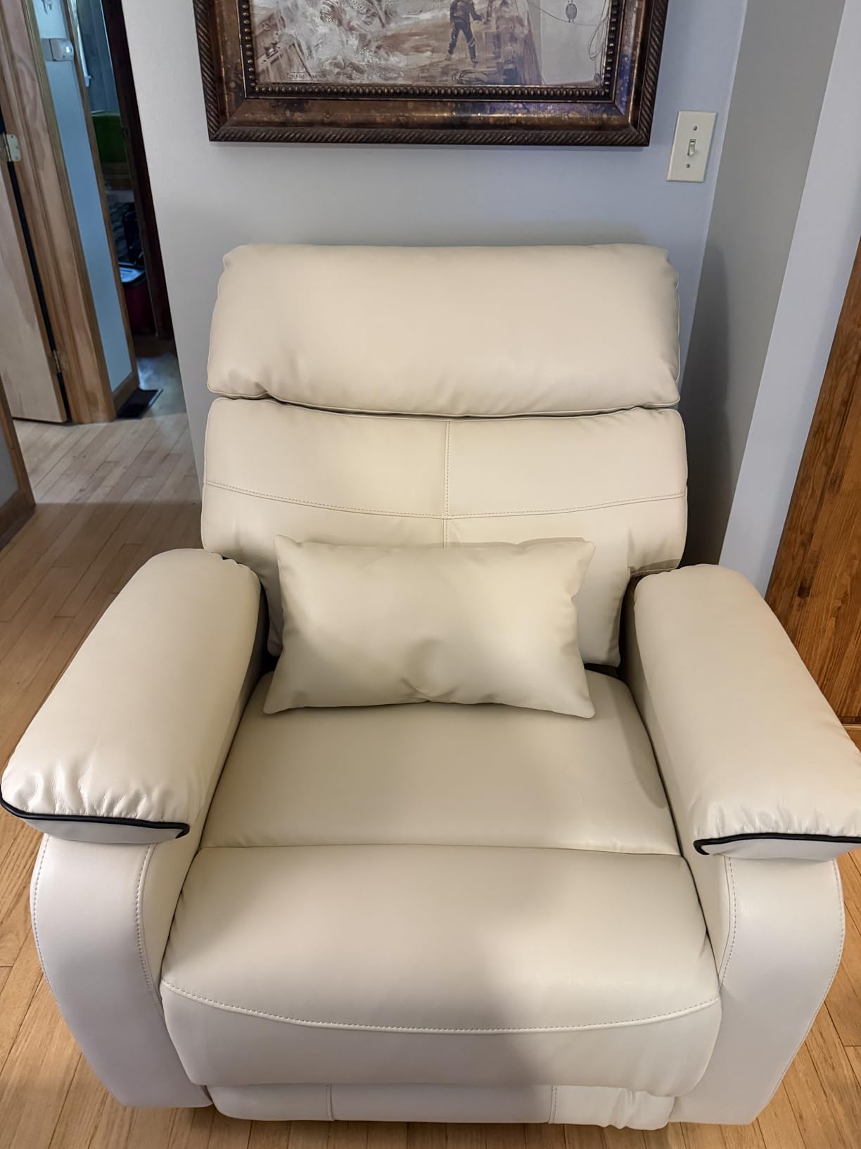 Dual Motor Power Lift Recliner Chair for Adult & Elderly, Infinite Position Lay Flat Lift Chair with Heat & Massage, Cup Holder, Lumbar Pillow, Wireless Charger, USB Ports, Leather (Silver Grey) customer photo 2