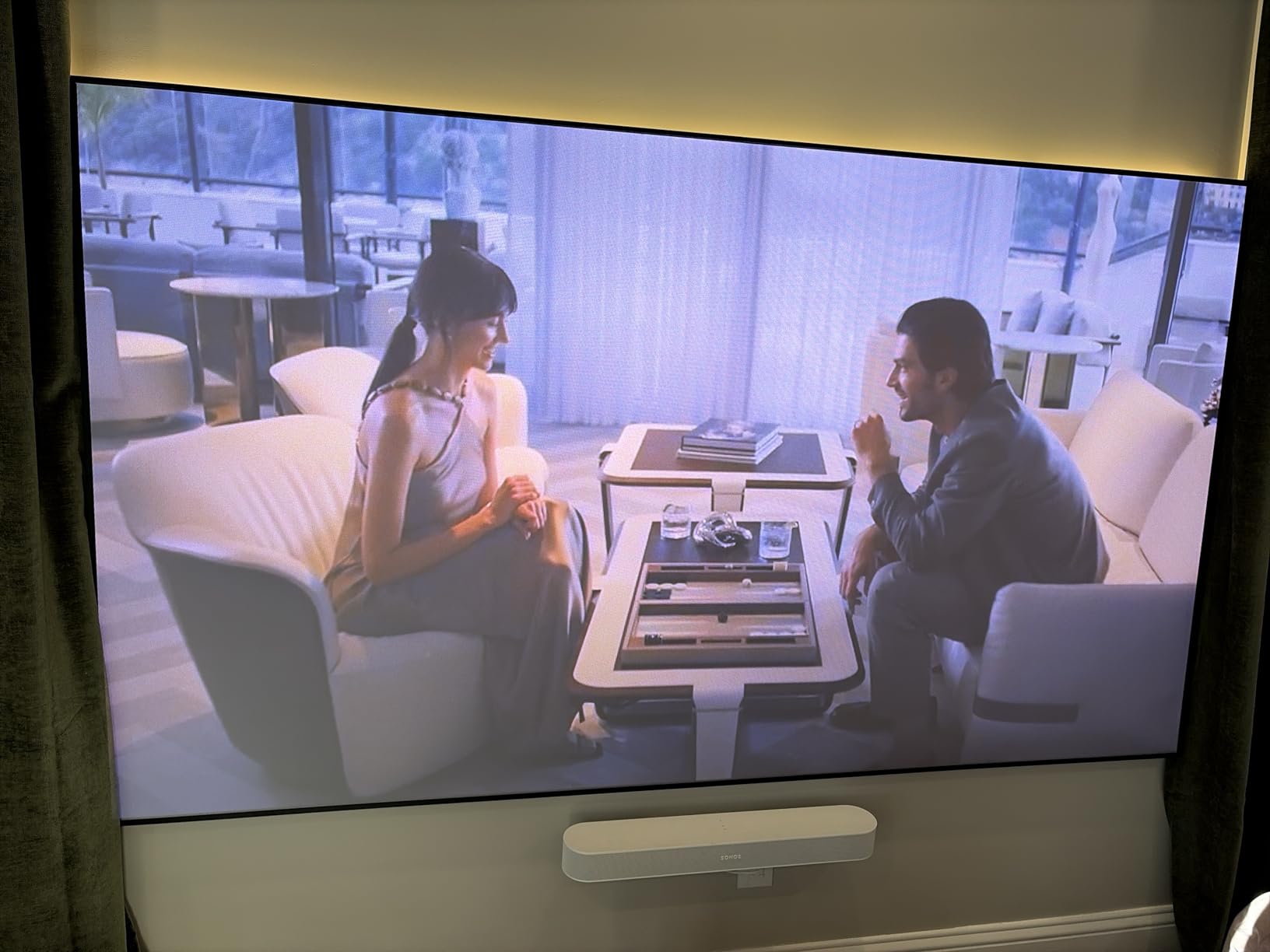 Valerion 120-inch Fixed Frame Projector Screen, 1.3 dB Gain, 80% PQE, 4K/8K Ultra HD, 3D Wall Mount Projector Screen, Works with Long Throw, Short Throw & Ultra Short Throw Projectors customer photo 1