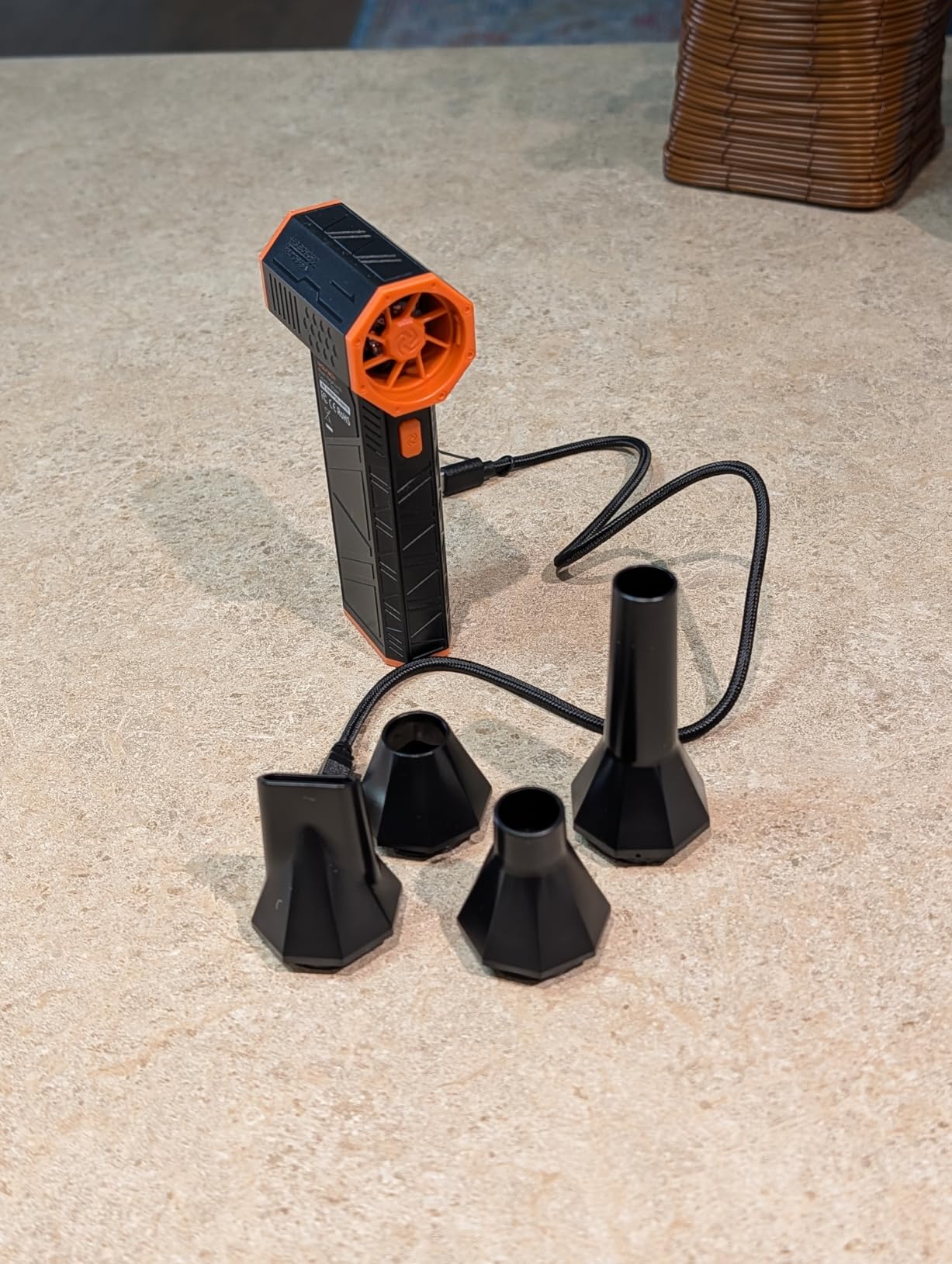 WOLFBOX MegaFlow 50 Compressed Air Duster, 110000RPM Super Power Electric Air Duster, 3-Gear Adjustable Mini Blower with Fast Charging, Dust Blower for Computer, Keyboard, House, Outdoor and Car customer photo 2