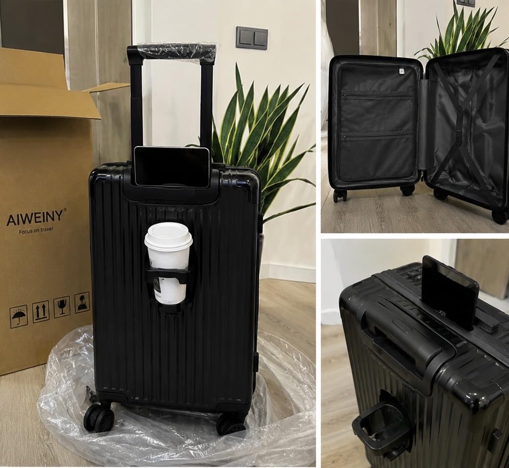 Zipperless Luggage, Polycarbonate Aluminum Hard Shell, Expandable Carry-On Suitcase with Spinner Wheels, Hard Shell Suitcase, 20 Inch Cabin customer photo 1