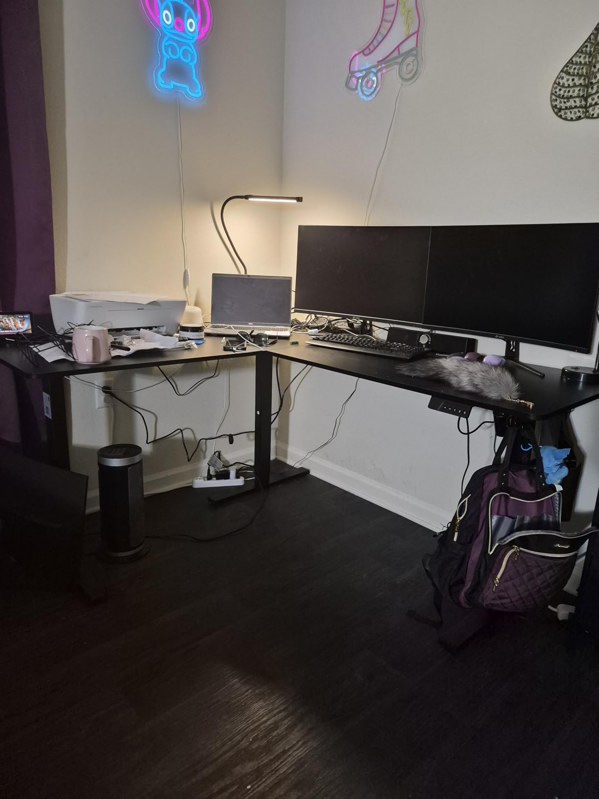 SIAGO L-Shaped Standing Desk - 63 x 55 Inch Adjustable Corner Standing Desk with Charging Station customer photo 1