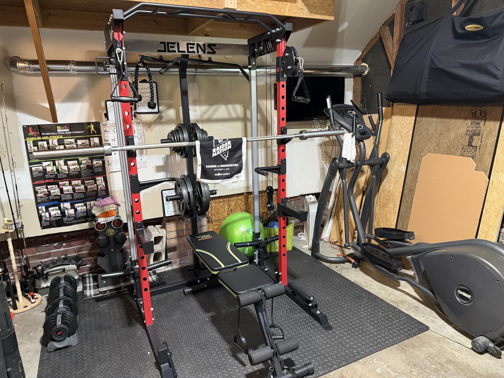JELENS C21 Power Cage, 2000LBS Multi-Function Power Rack with Independent Dual Pulley System, All-in-One Squat Rack for Cable Crossover, Home Gym Workout Machine customer photo 2