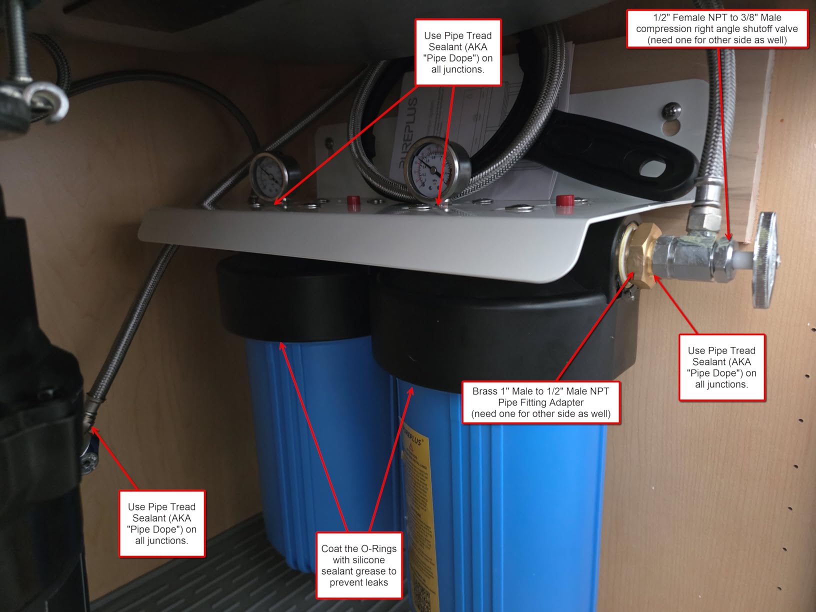 PUREPLUS 2-Stage Whole House Water Filtration System, 10