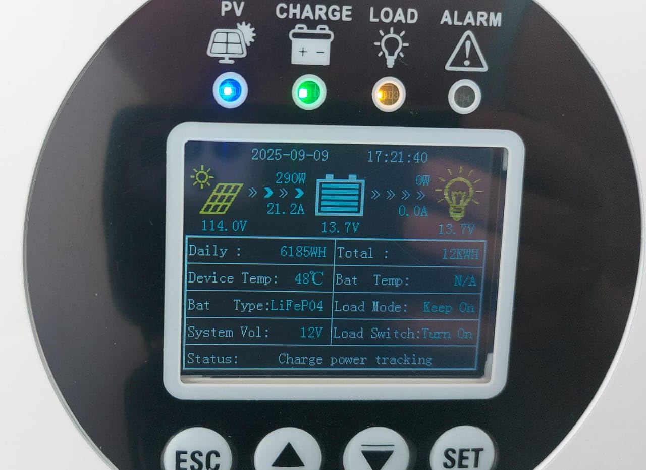 POWLAND 120A MPPT Solar Charge Controller 12V/24V/36V/48V/60V/72V/84V/96V Auto, Max Input 230V Solar Charger, LCD Display Intelligent Regulator for AGM, Gel, Lithium etc customer photo 2