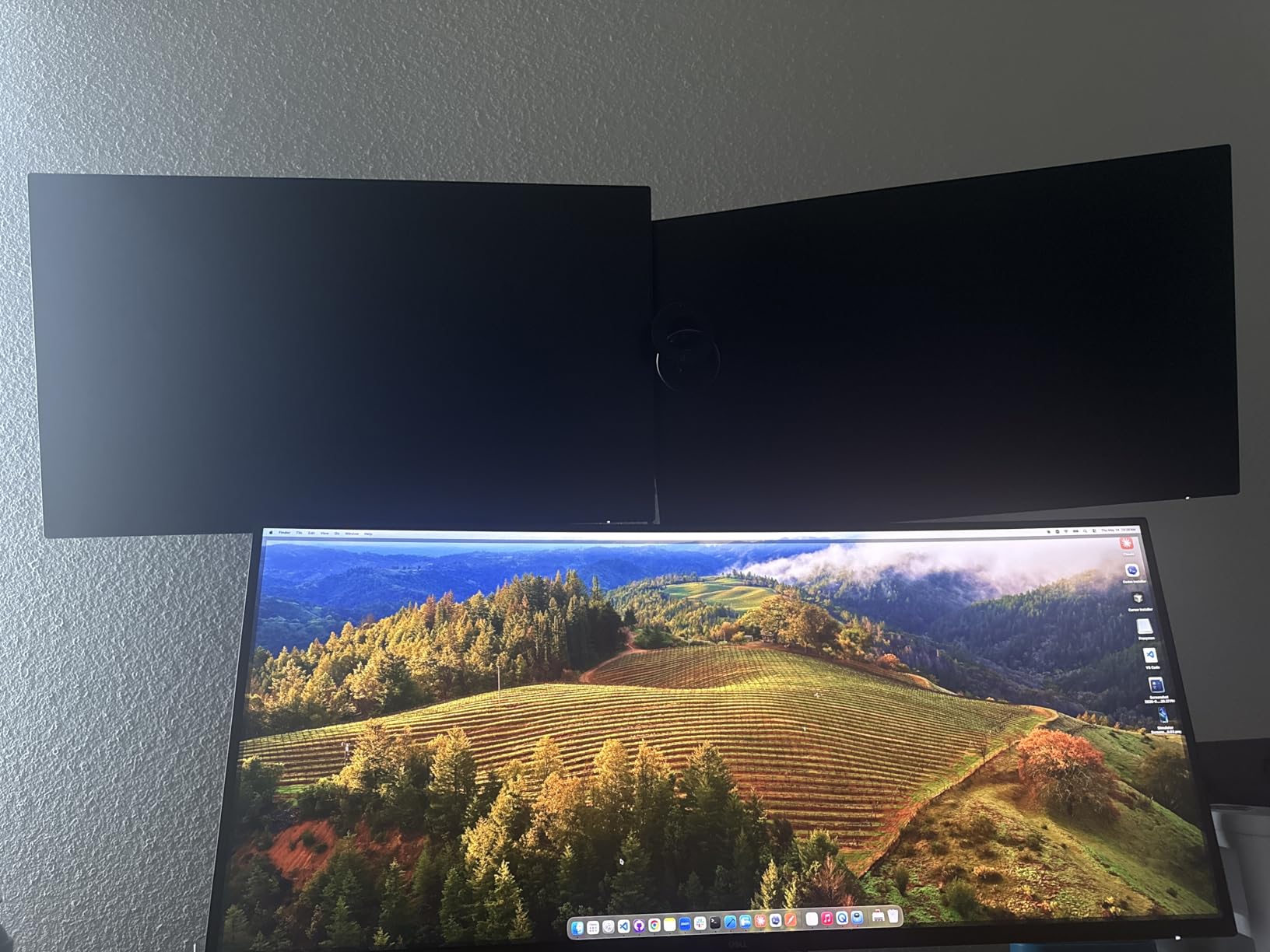 Triple Monitor Mount up to 49 inches, Fully Adjustable Heavy Duty 3 Monitor Arm with Gas Spring, Desk Mount for 3 Screens, C-Clamp & Grommet Base, Holds 44 lbs, Black customer photo 2