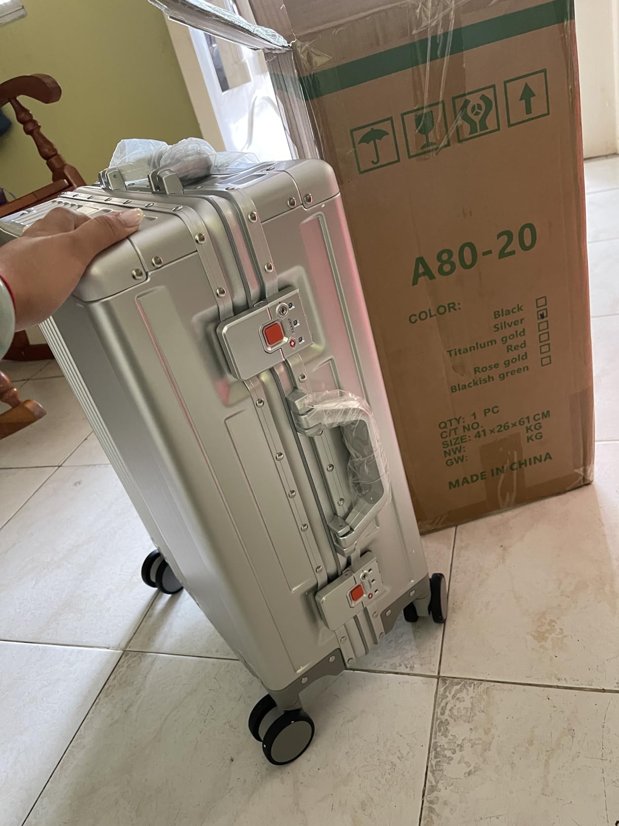 24Inch All Aluminum Check In Luggage Heavy Duty Hard Shell Suitcases with Spinner Wheels, Zipperless Suitcase with TSA Lock, Large Luggage for Business Travel, Sliver customer photo 1