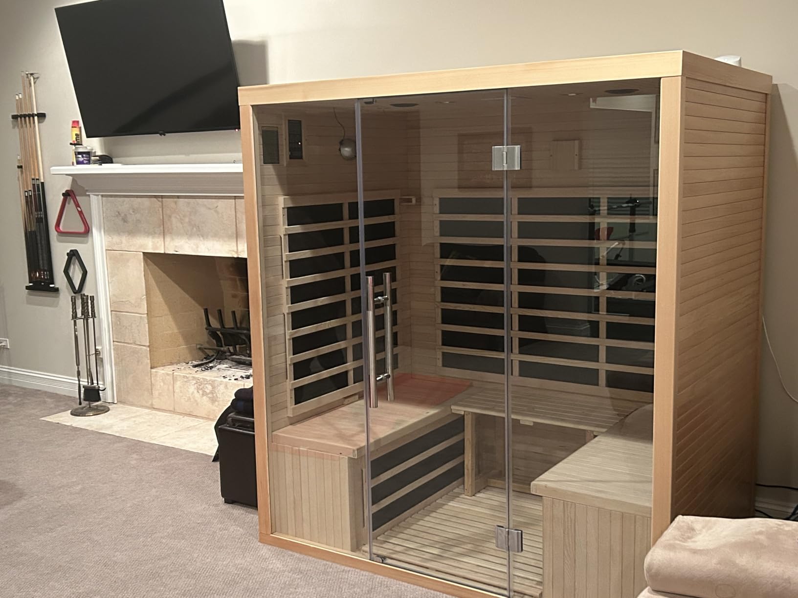 Far Infrared Sauna Room for Home Use - 1350W Natural Hemlock Indoor Personal Wooden Dry Sauna with Rapid Heating, Perfect for Athletes, Busy Professionals & Arthritis Sufferers customer photo 1