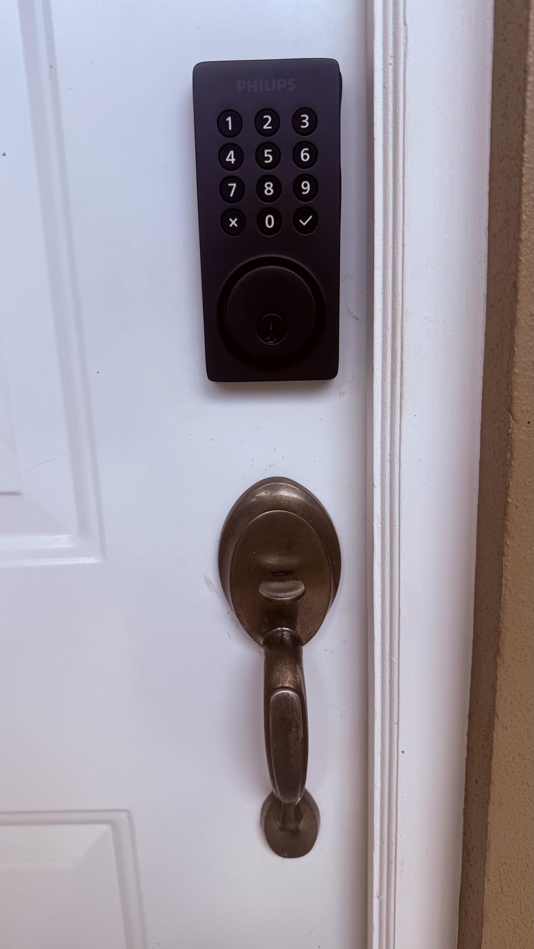 Philips WiFi Smart Keypad Deadbolt Lock, App Remote Control, No Hub Required, Support Alexa & Google Assistant, Keyless Entry Door Lock with Auto Lock, Digital Smart Locks for Front Door, Satin Nickel customer photo 1