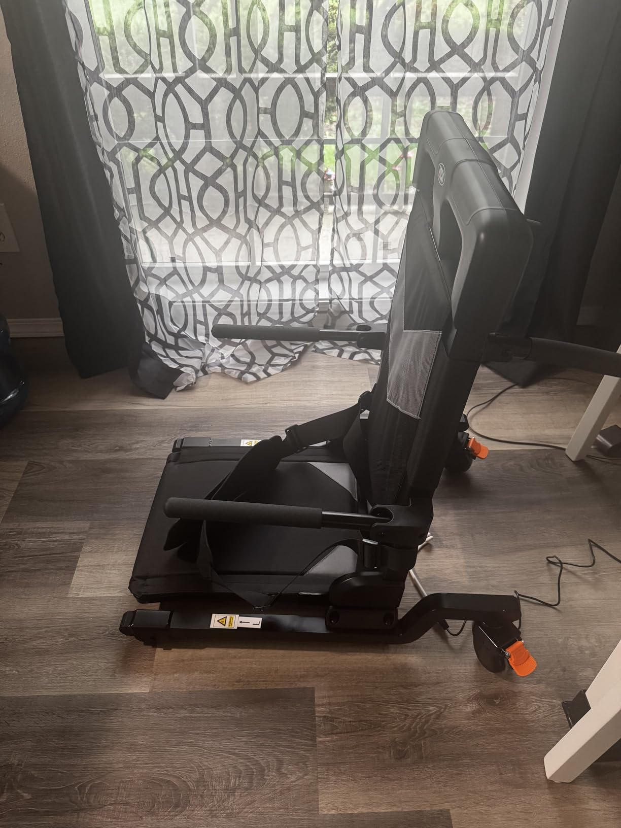 VOCIC Movable Electric Chair Lift with 4 Wheels, Portable Rolling Chair Lift with T-Stabilized Base, Short-Distance Transport, Help Stand from Floor for Seniors, Supports 350 LBS, AX35 customer photo 2