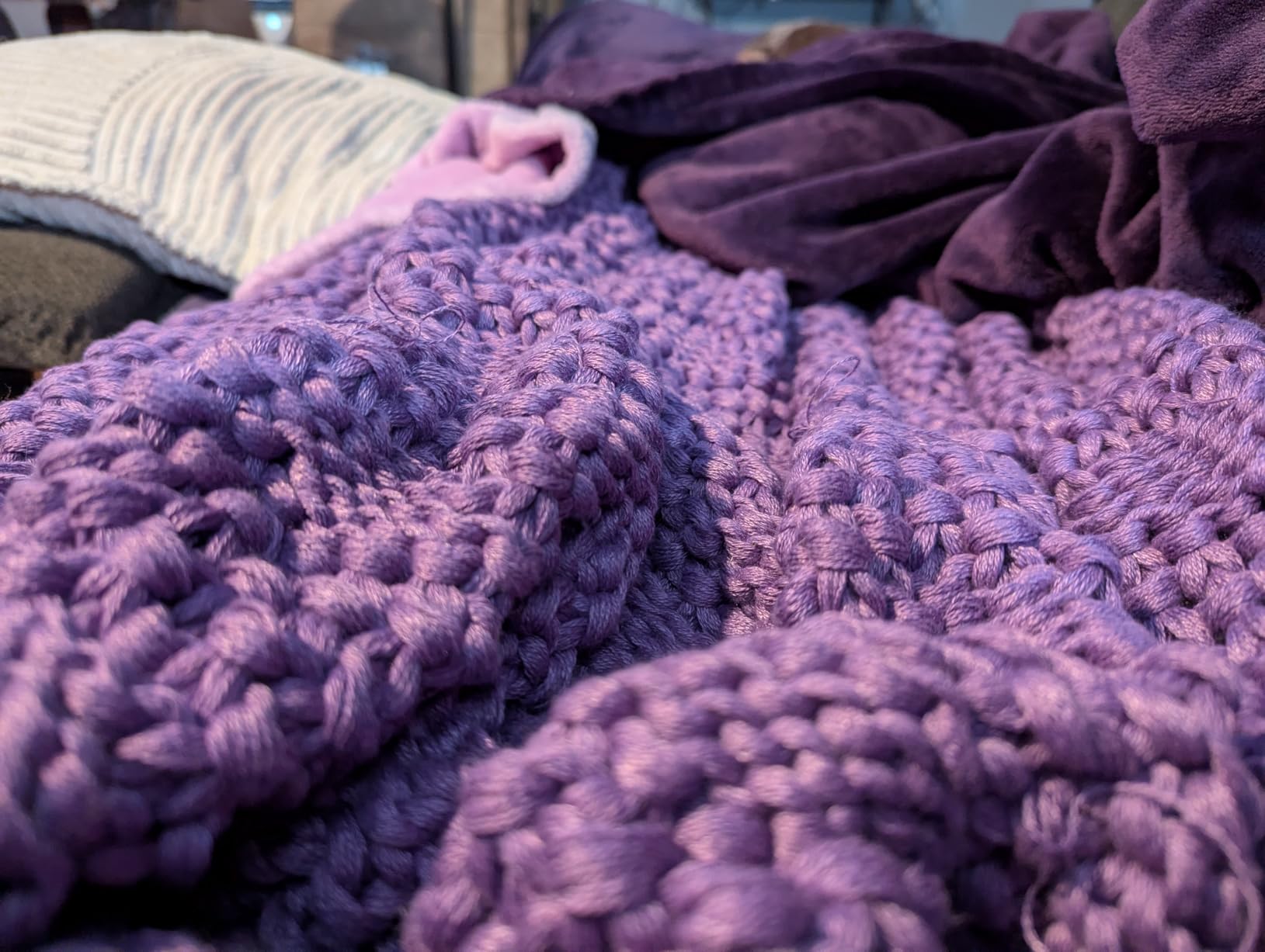 Anysay Knitted Weighted Blanket for Adult, Chunky Knit Weighted Throw for Sleep 60