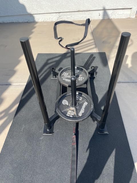 TEDEUM Weight Training Pull Sled, Fitness Strength Speed Training Sled, Steel Power Sled Workout Equipment for Athletic Exercise and Speed Improvement, Only Suitable for 2
