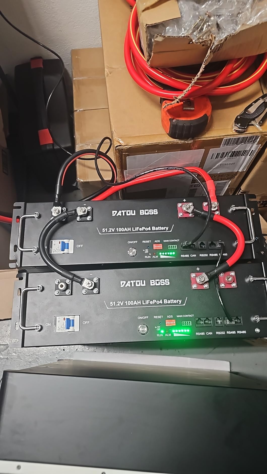 DATOUBOSS 48V 100Ah LiFePO4 Lithium Battery, 5.12kWh Server Rack Battery with Bluetooth & APP Control, CAN/RS485 Port, 100A BMS, 15000+ Cycles, 3U Rack-Mount, for Off-Grid, Solar, RV, Home Backup customer photo 1