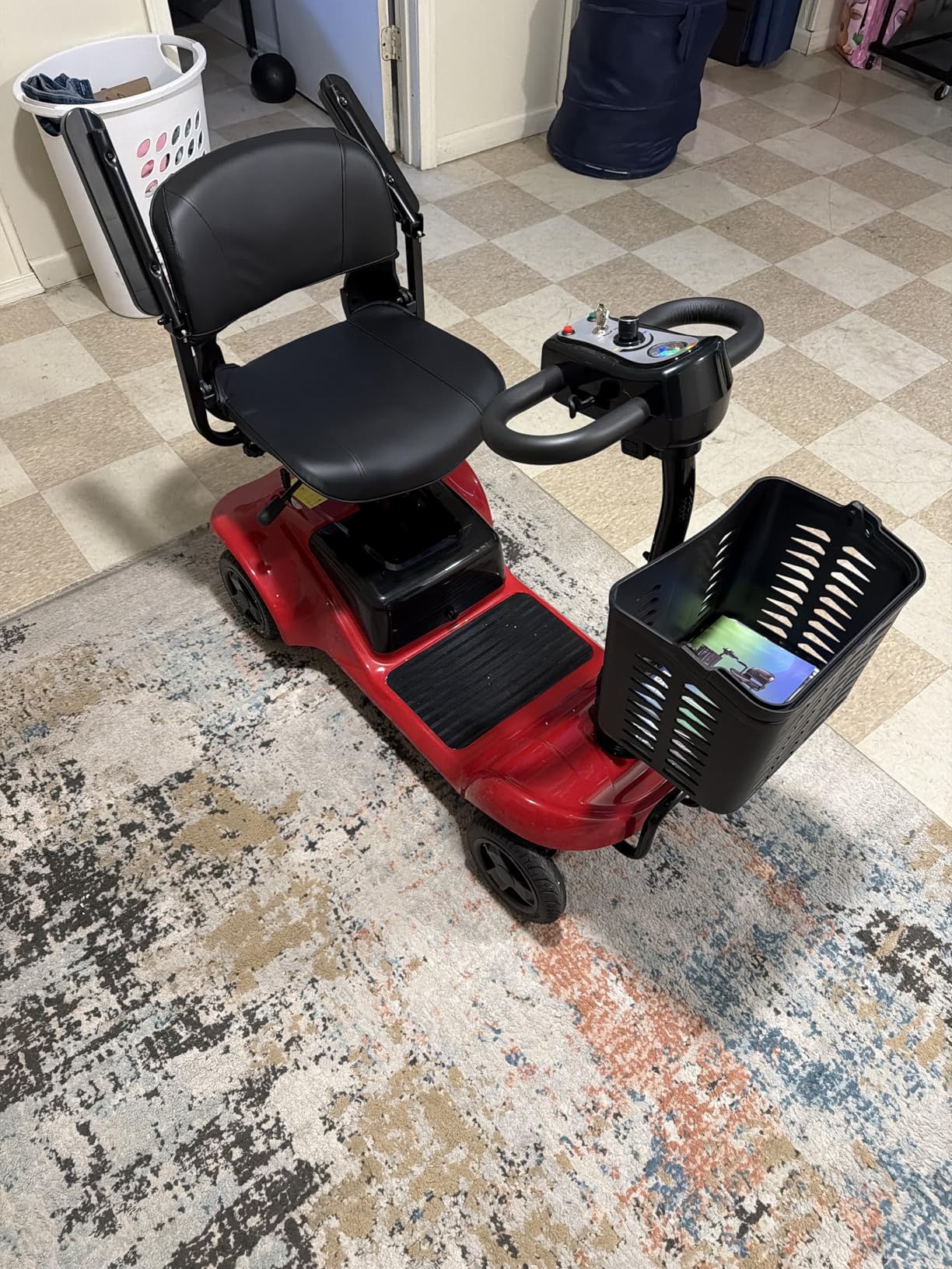 Mobility Scooter for Adults,4 Wheel Mobility Scooter,15 Miles Range,300WHBattery,300LBS Capacity,Lightweight andPortable,with LED Headlights andBasket,Charger Included（Red） customer photo 2