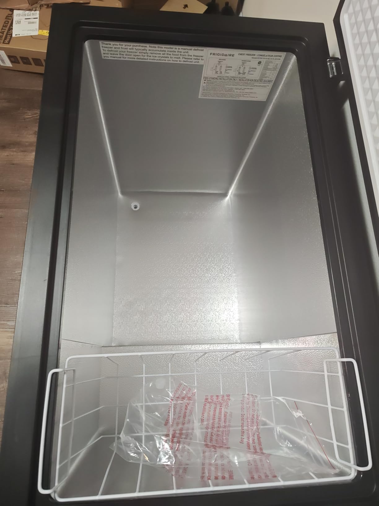 Frigidaire Chest Deep Freezer, 7 Cu. Ft. Capacity, Shiny Stainless Steel Top Lid Design-Adjustable Thermostat-Removable Vinyl Coated Wire Basket-Easy Defrost Drain- Garage Ready customer photo 2