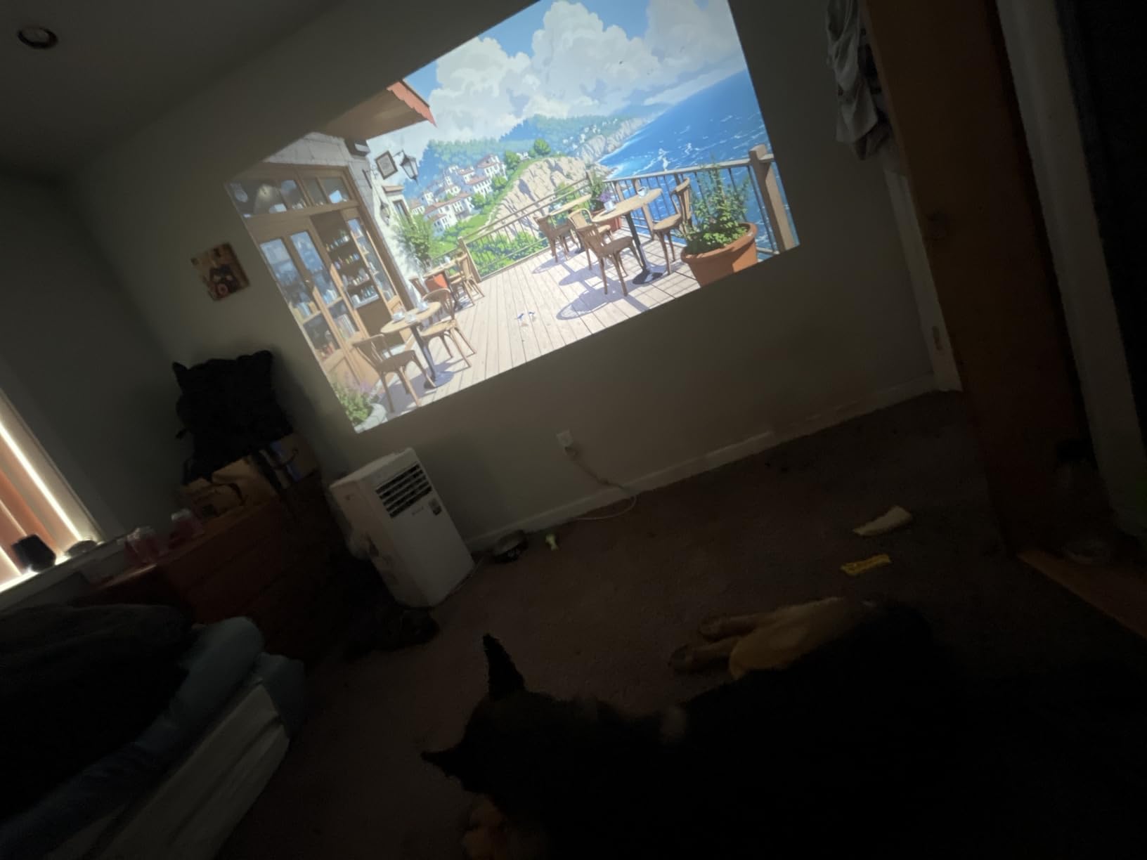 XGIMI Vibe One Battery Powered 1080P Smart Portable Projector, Google TV with Licensed Netflix, Sound by JBL, Built-in Battery, Auto Focus & Keystone, HD Projector for Bedroom, Backyard and Home(Blue) customer photo 1