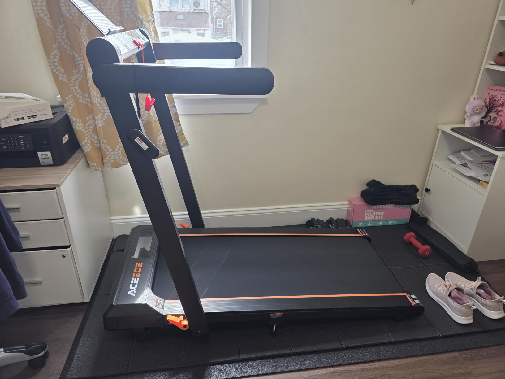 Acezoe Foldable Treadmill with 0-15% Incline and Handle Bar, 2.5HP Treadmills for Home, Under Desk Treadmill with 300LBS Capacity, Walking Pad with Speaker, APP/Remote Control customer photo 1