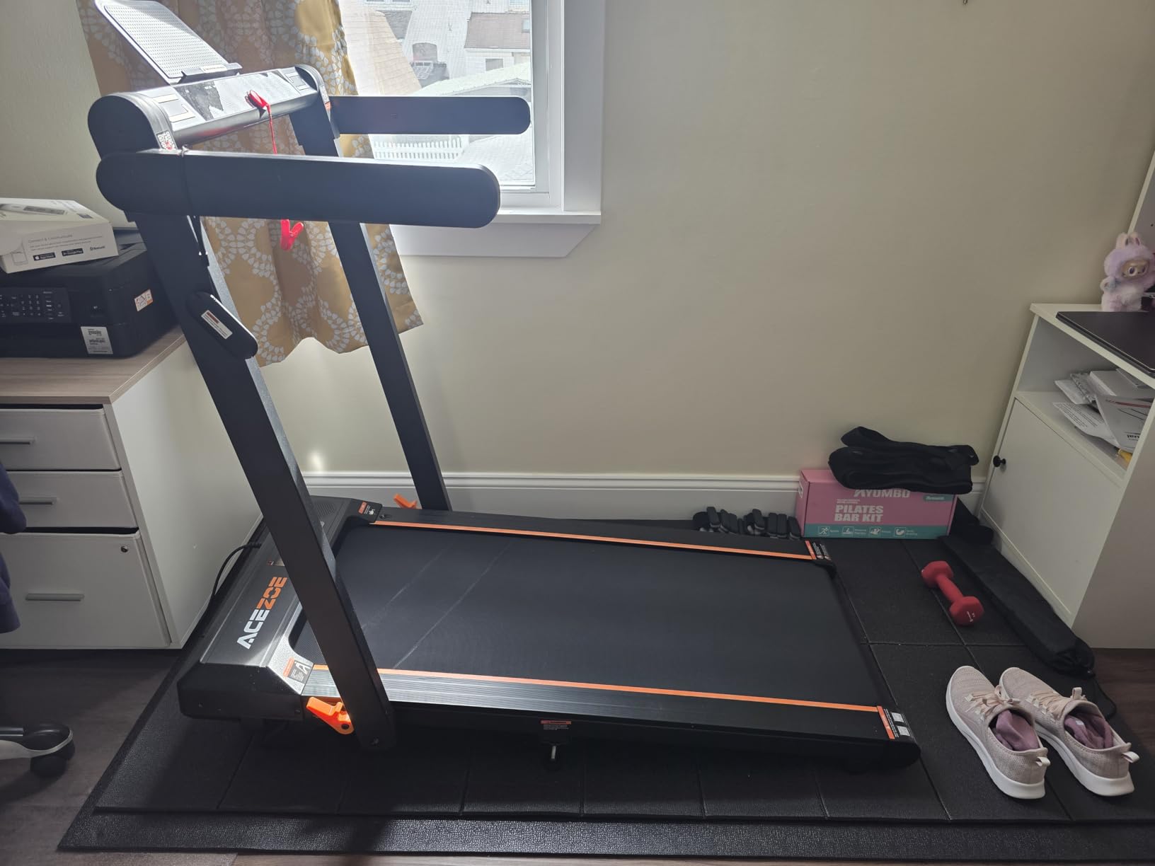 Acezoe Foldable Treadmill with 0-15% Incline and Handle Bar, 2.5HP Treadmills for Home, Under Desk Treadmill with 300LBS Capacity, Walking Pad with Speaker, APP/Remote Control customer photo 2