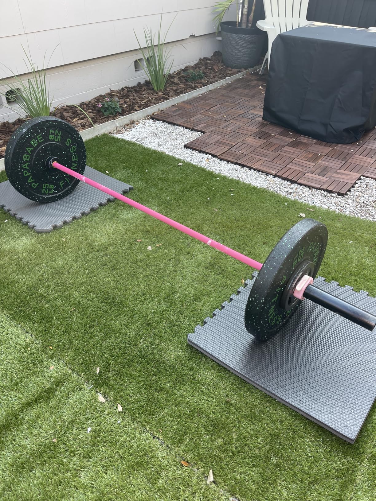 PAPABABE Olympic Barbell 4ft/6.5ft Straight Barbell for Women, Strength Training and Technique Adjusting, 2 Inch Olympic Bar customer photo 1