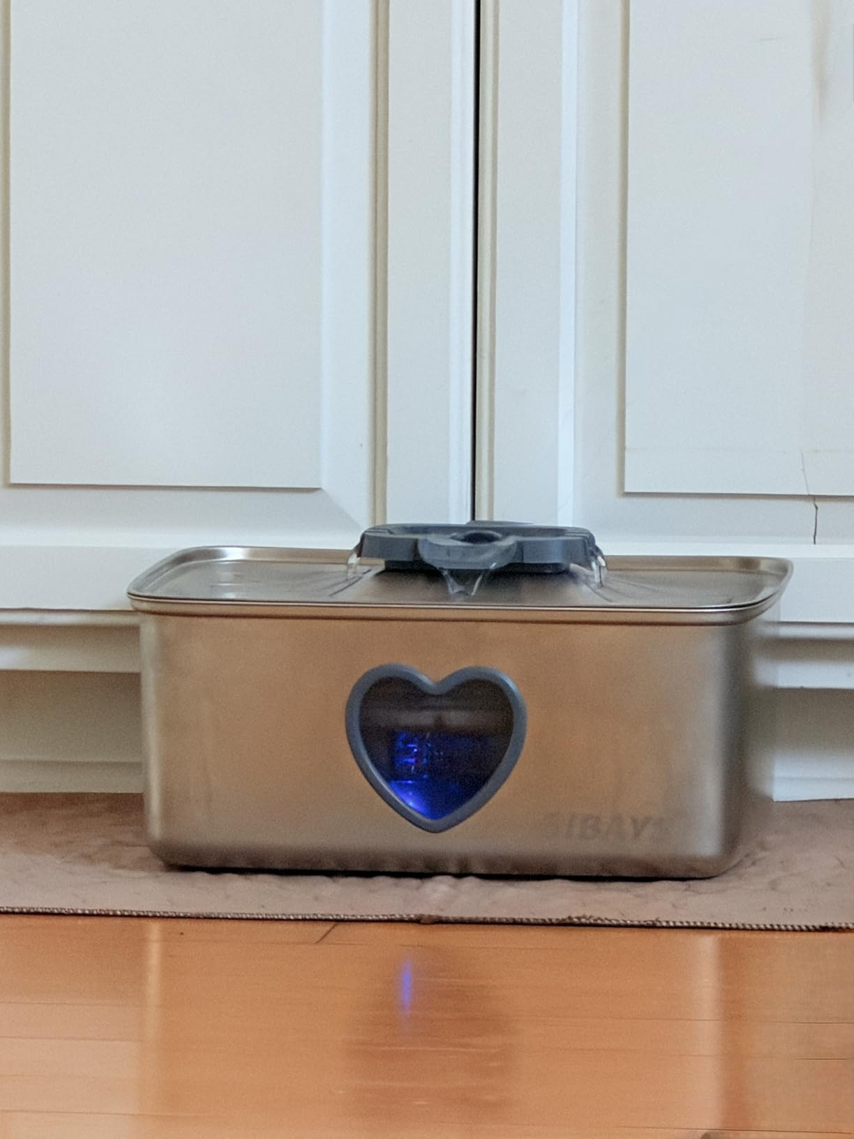 SIBAYS 15L Large Dog Water Fountain, 4 Gal Stainless Steel Pet Water Fountain for Dogs Inside, Ultra Quiet Automatic Dog Water Bowl Dispenser with Water Level Window & LED Light, Easy to Clean FS80 customer photo 2