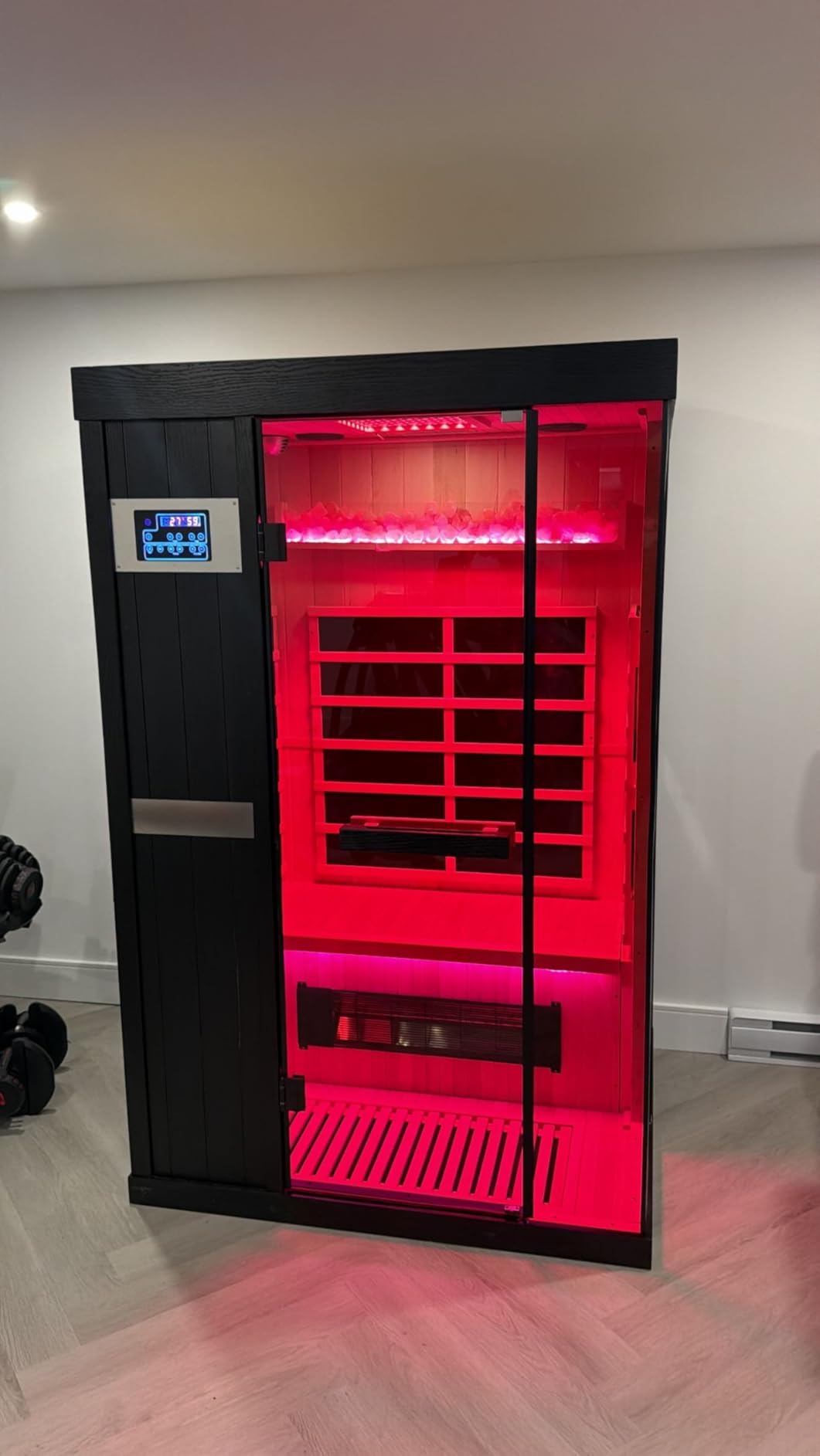 2-Person Full Spectrum Infrared Sauna, 1990W 120V with 12x12 Red Light Therapy, 2 Speakers, Indoor Dry Sauna for Home & Gym, Canadian Hemlock Wood customer photo 1