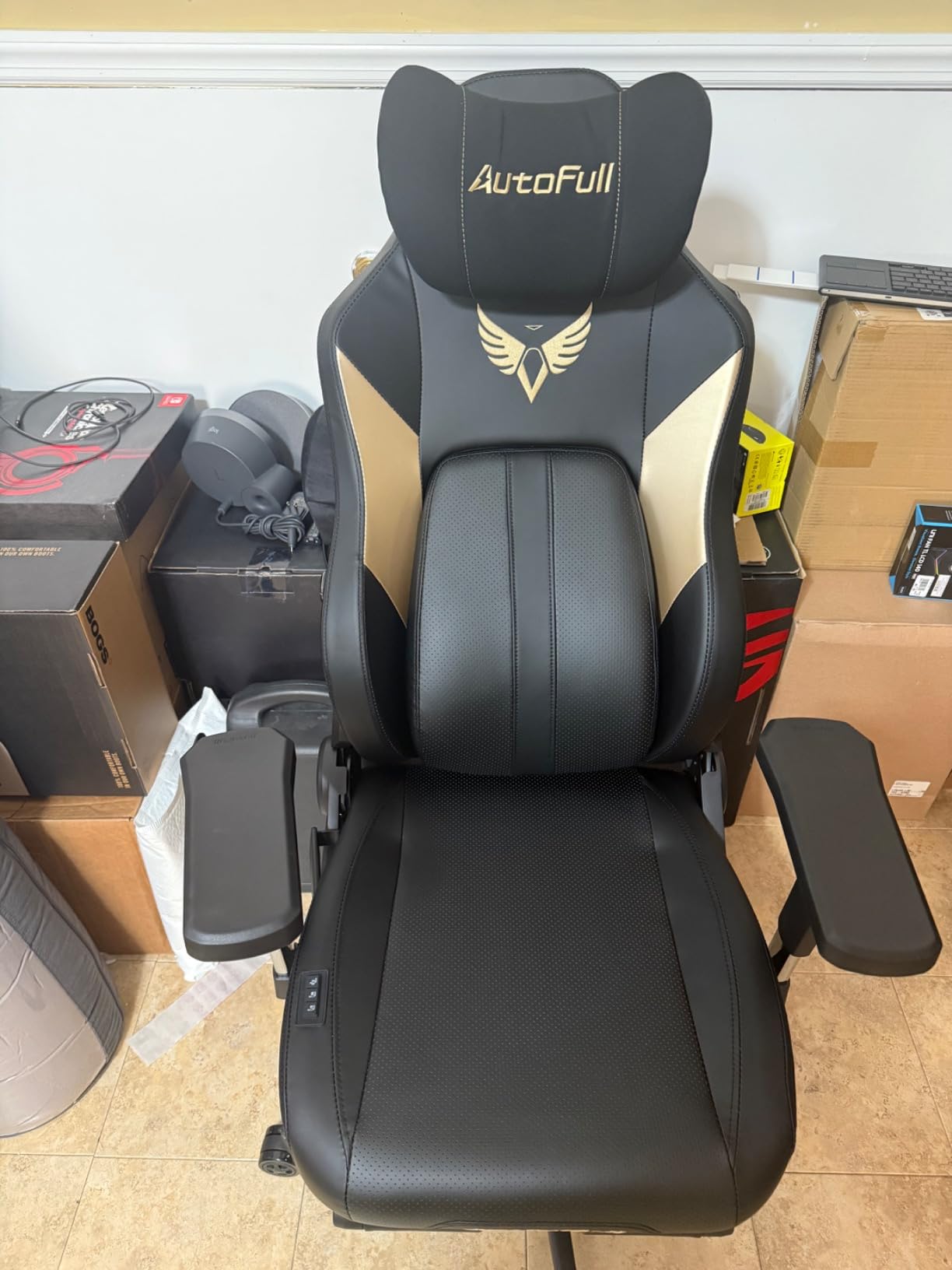 AutoFull M6 Ergonomic Gaming Chair - with 3rd-Gen Dynamic Lumbar Support, Lumbar & Leg Massage, Ventilated & Heated Seat, 360 Mechanical Armrests, Retractable Footrest (Black) customer photo 2