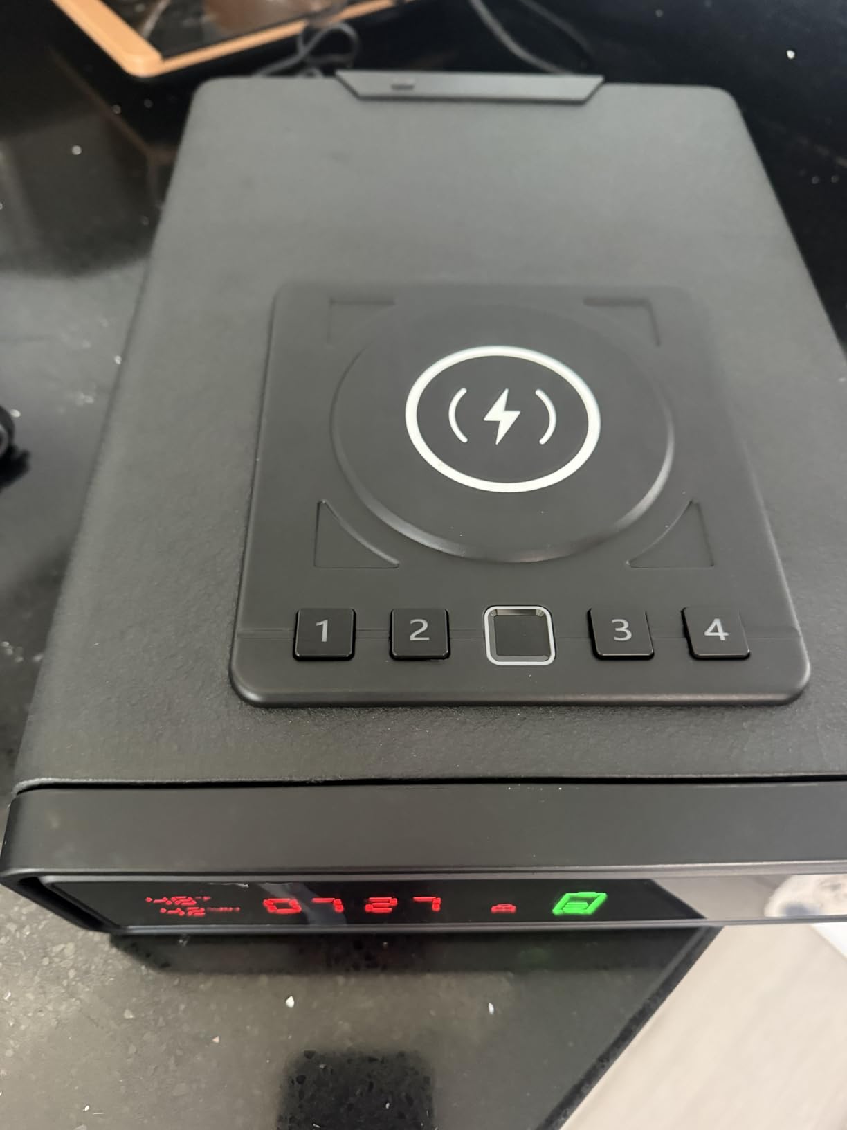 XDeer Biometric Gun Safe for Handgun with Wireless Charging, Quick Access Fingerprint Gun Safes, Bedside Pistol Case, 7/24 Digital Alarm Clock Small safe 1PCS customer photo 1