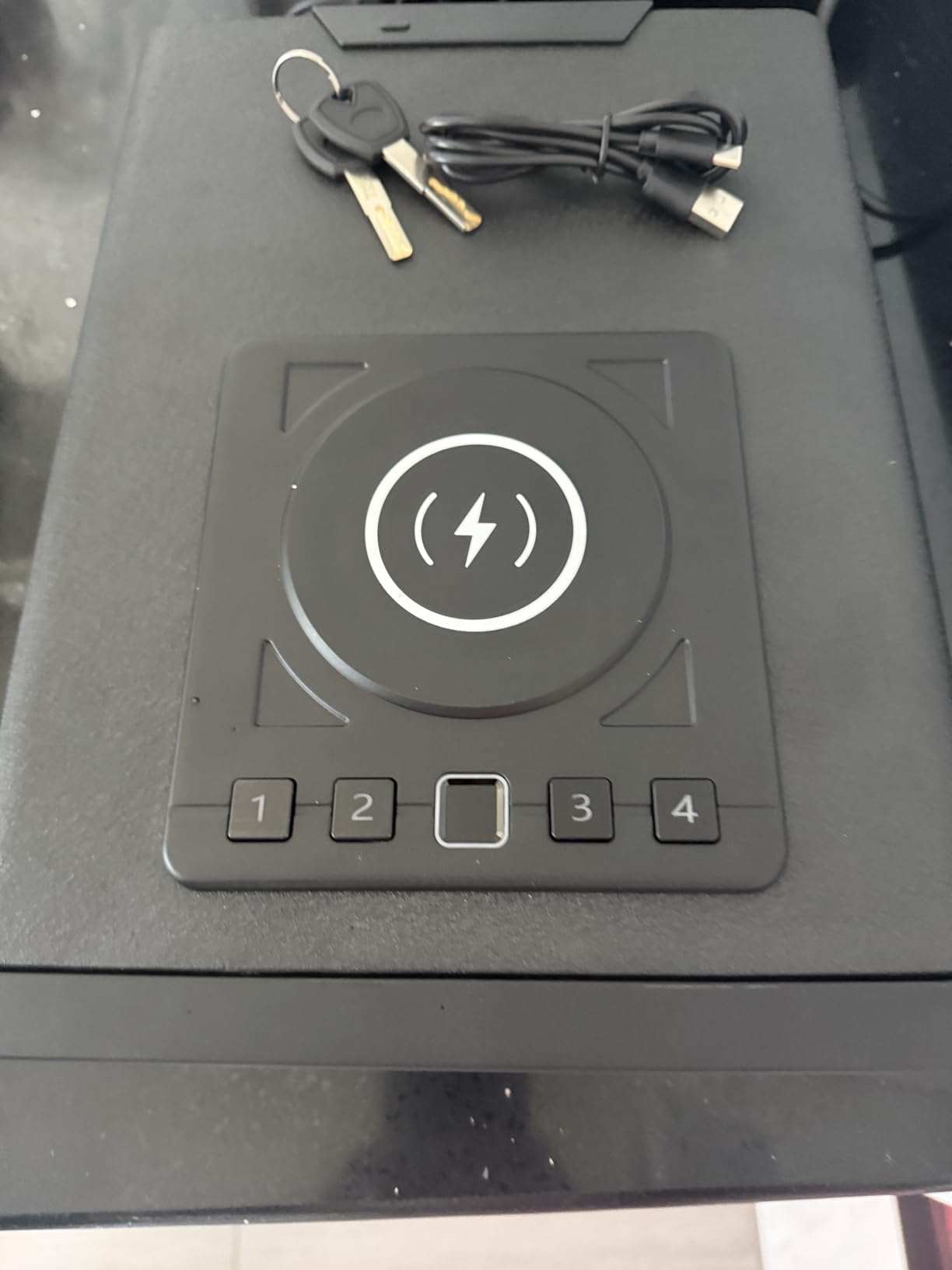 XDeer Biometric Gun Safe for Handgun with Wireless Charging, Quick Access Fingerprint Gun Safes, Bedside Pistol Case, 7/24 Digital Alarm Clock Small safe 1PCS customer photo 2