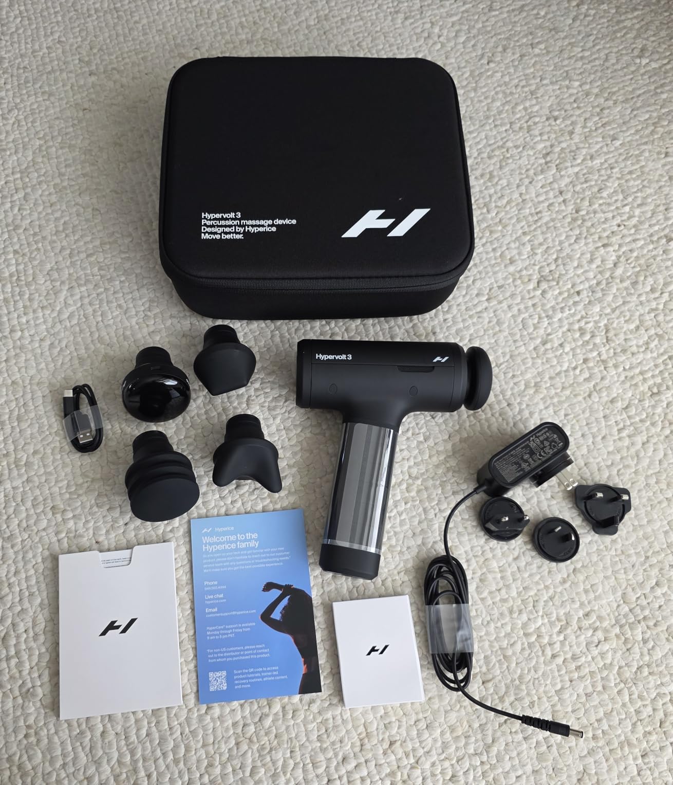 Hyperice Hypervolt 3 - QuietGlide Technology Handheld Percussion Massage Gun, 5 Speeds, 5 Interchangeable Heads customer photo 2