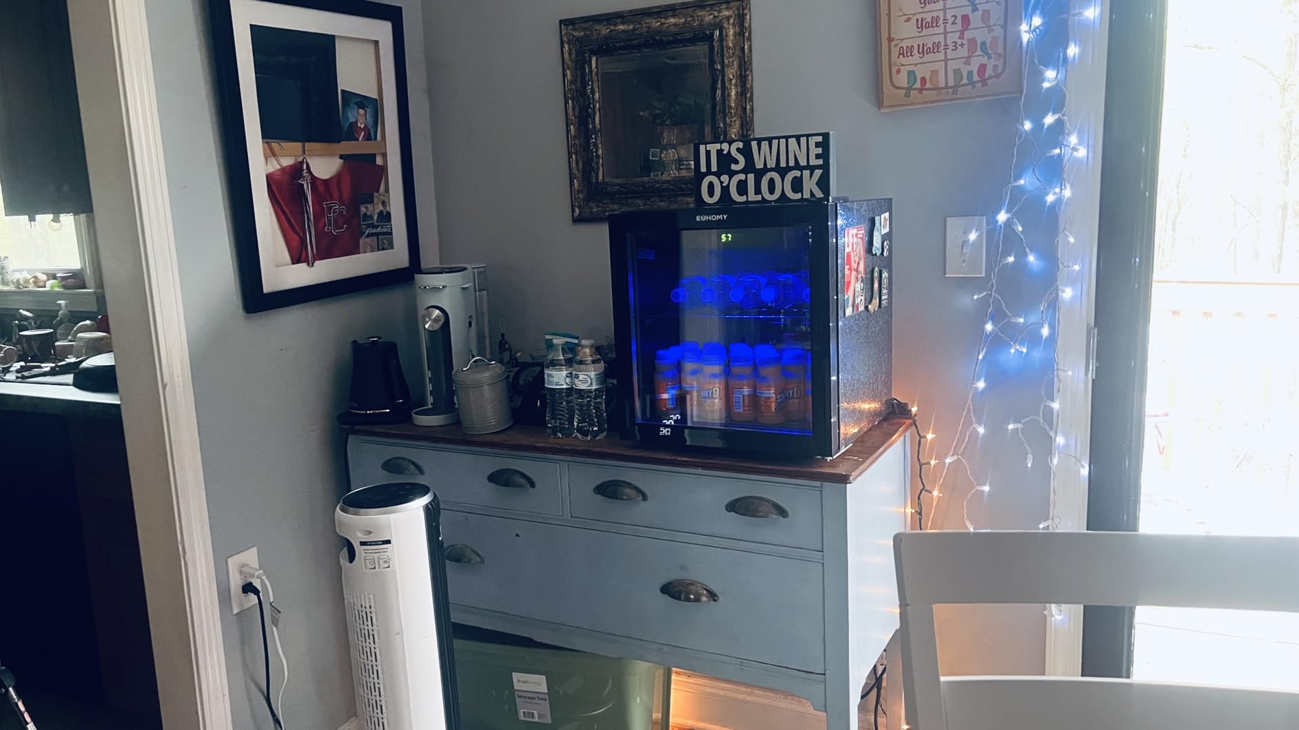 EUHOMY Mini Fridge 130 Can Beverage Refrigerator Cooler Glass Door for Soda Wine Beer, 3.2 Cu.Ft customer photo 2
