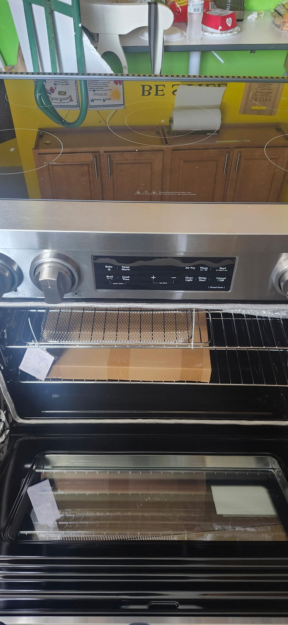 AAOBOSI 36 Inch 6 Cu.Ft Front Control Electric Range Oven with 5 Cooktop Elements,9 Cooking Power Level 9300W, Smrt Control Air Fryer Convection Self Clean Freestanding Oven,240V(No Powercord) customer photo 2