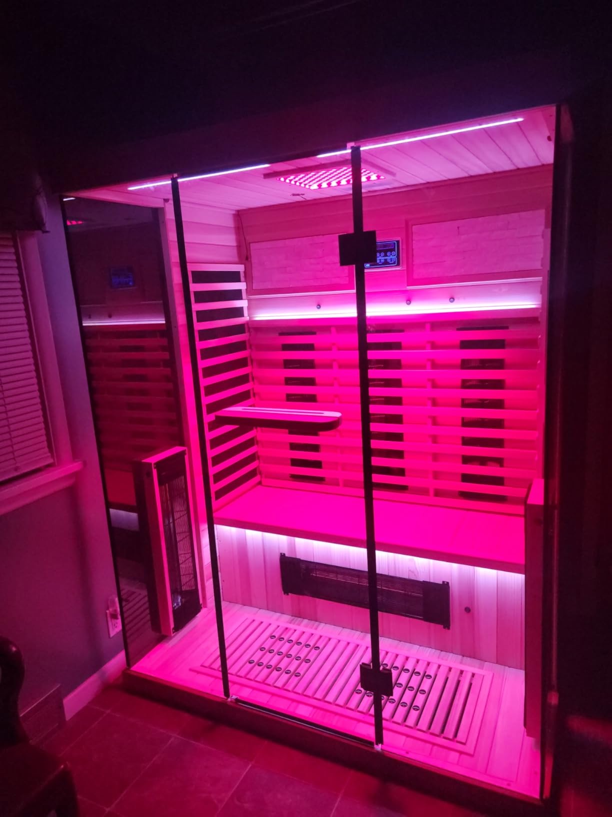 MEISSALIVVE Full Spectrum Infrared Sauna, 1 Person Home Sauna, Red Cedar Indoor Spa Sauna with Resonance Speaker and Tempered Glass customer photo 1