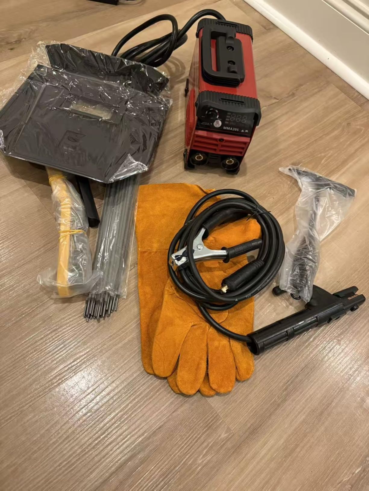 HONE Upgraded MINI Welding Machine, 205Amp Include 25 Rods Stick Welder with Lift Tig Welding, IGBT Inverter Mini Welder Machine 110v with Hot Start Arc Force Anti-Stick VRD for 1/16