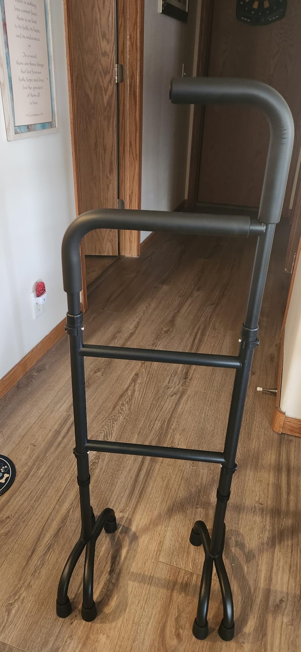 Stair Assist & Climbing Cane, 13-Level Adjustable with 8-Cylindrical Rubber Foot Pads & Ergonomic Handle, Carbon Steel Helper for Mobility Aids Users (Fits Stairs & Flat Surfaces) customer photo 1