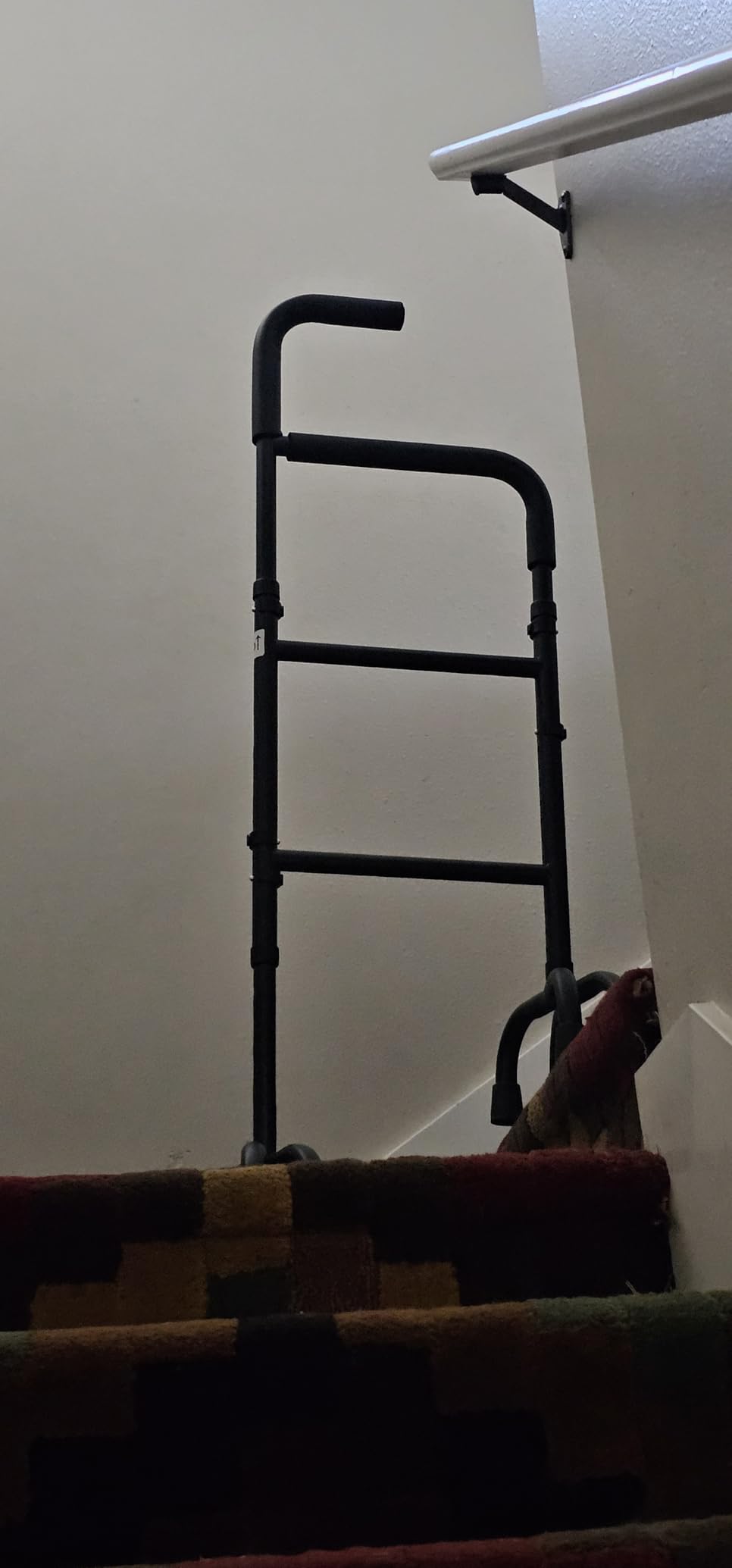 Stair Assist & Climbing Cane, 13-Level Adjustable with 8-Cylindrical Rubber Foot Pads & Ergonomic Handle, Carbon Steel Helper for Mobility Aids Users (Fits Stairs & Flat Surfaces) customer photo 2