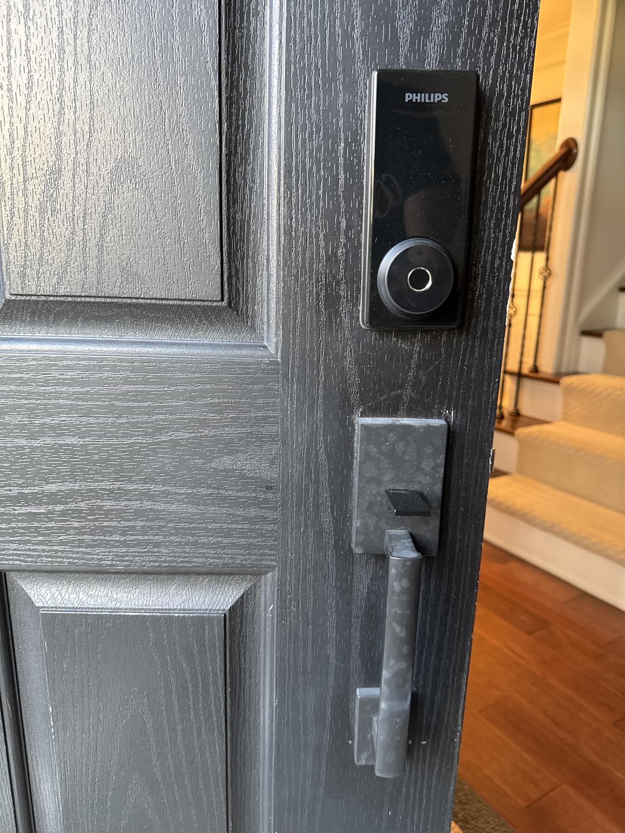 Philips Wi-Fi Smart Lock with Handle, WiFi Keyless Entry Keypad Door Lock with Handle, Front Door Deadbolt Set, Fingerprint Unlock, PIN Code Unlock, Auto Locking, App Remote Control, Built in WiFi customer photo 1