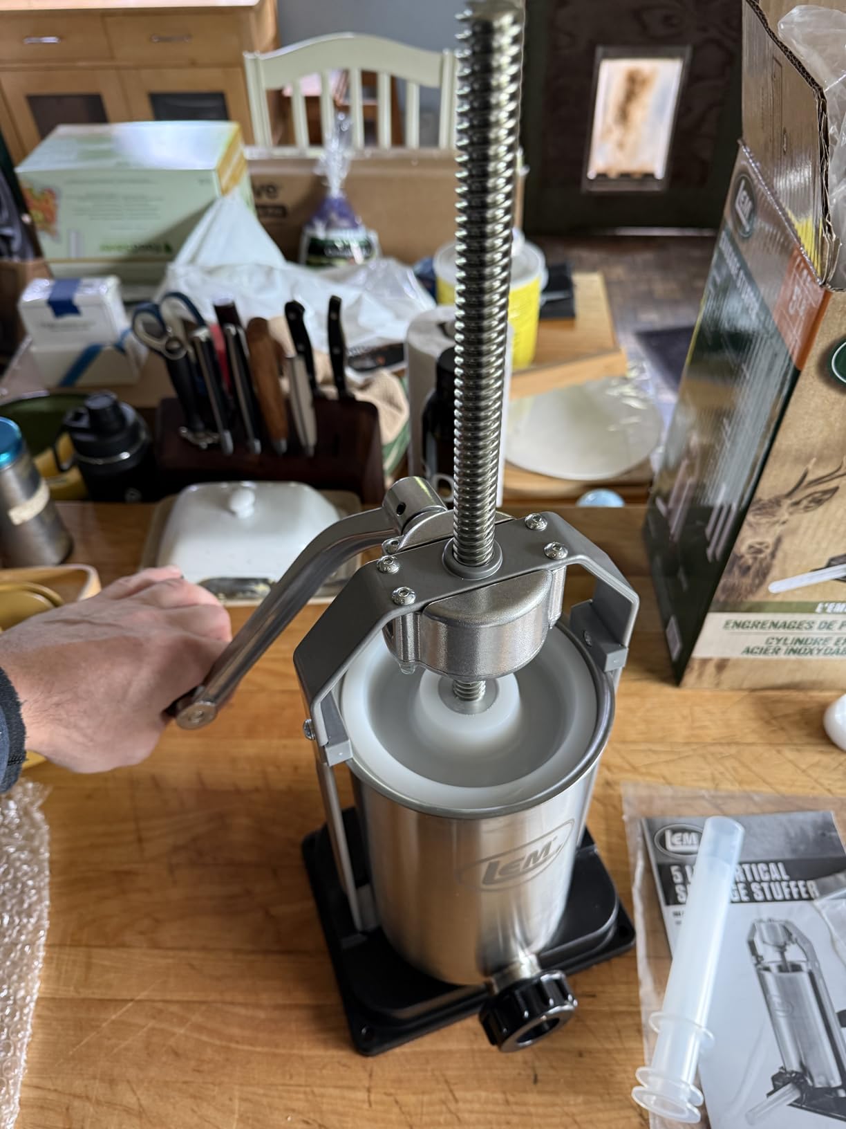 LEM Products 5 lb Vertical Sausage Stuffer with Tubes, Meat Stuffer Machine for Home Kitchen Use, Sausage Maker with Air-Release Piston and Stuffing Tubes, Makes All Sausages customer photo 1