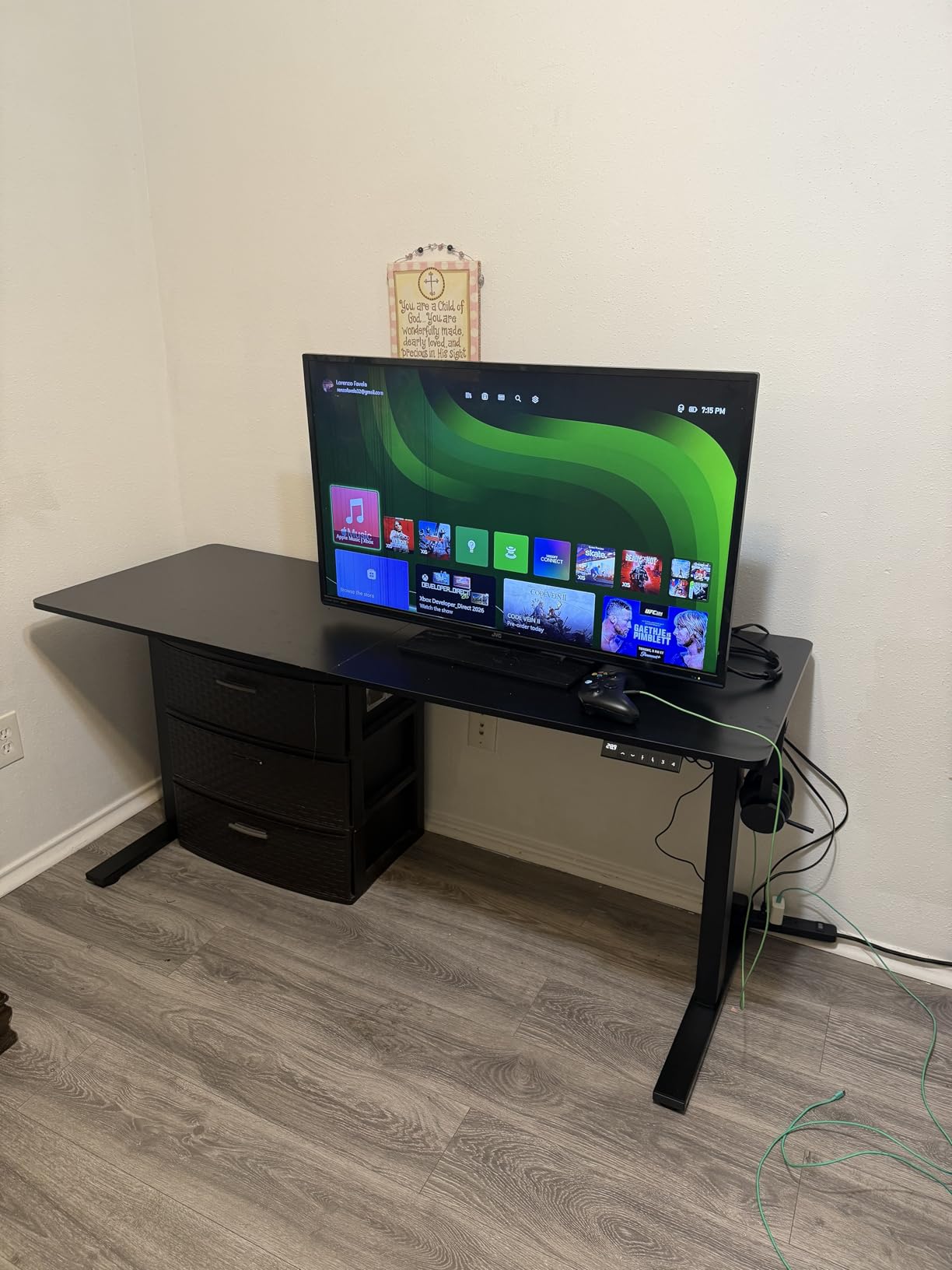 SANODESK Dual Motor Electric Standing Desk 79 x 32 Inches, Height Adjustable Sit Stand Desk customer photo 2