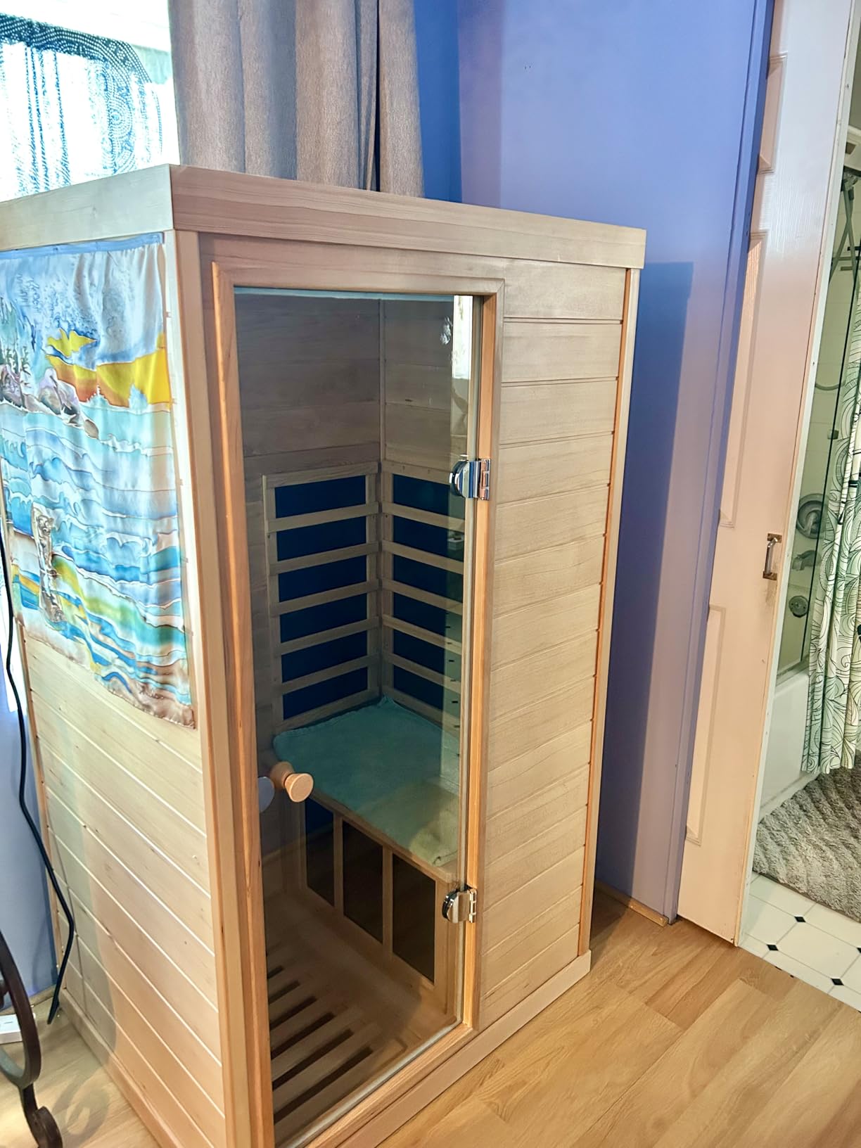 LTCCDSS Full Spectrum Outdoor Sauna 4 Person Plus, Far Infrared Sauna, Low EMF Sauna Room for Home, Low EMF Heaters | Chromotherapys | Bluetooth Speakers | Canadian Hemlock | 73.09 * 48.66 * 83.5 in customer photo 2