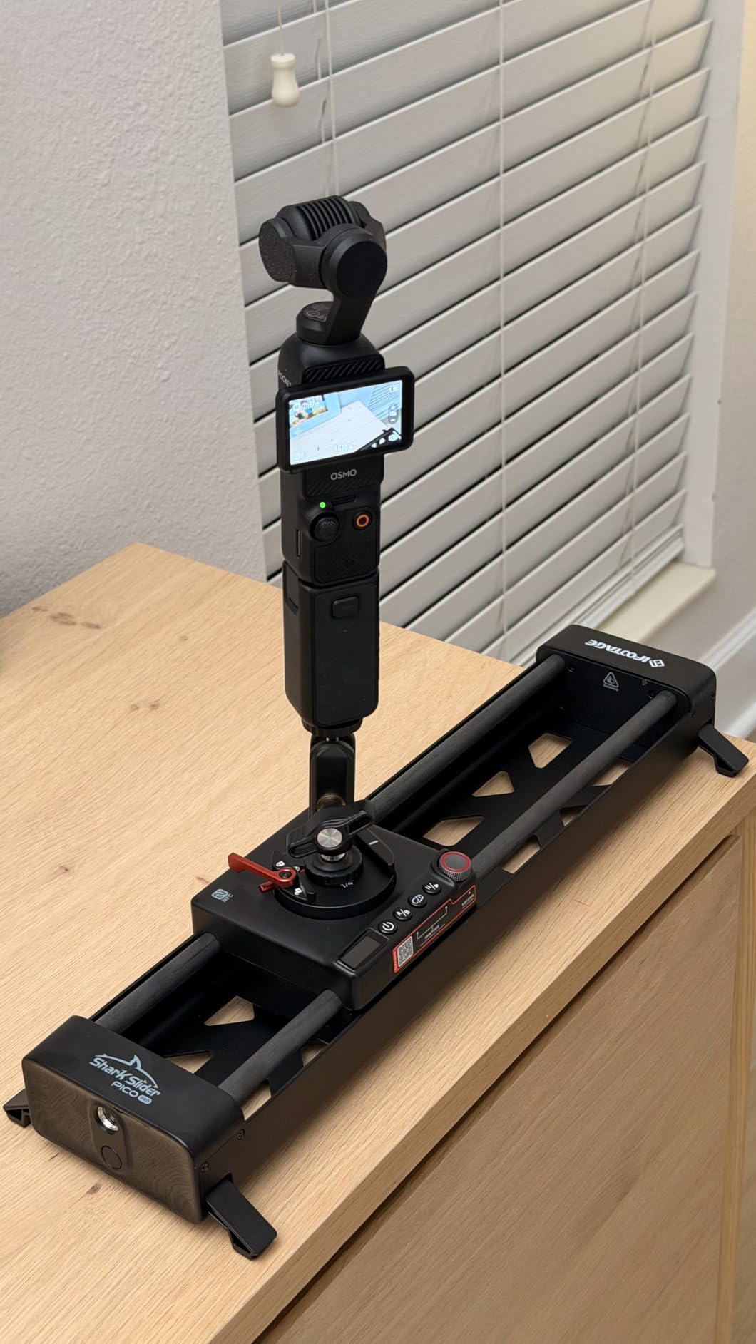 IFOOTAGE Shark Slider Pico Pro Motorized Mini Slider, 15.7'' 2-Axis Phone Dolly Track Slider Video Stabilizer Rail Compatible with GoPro Insta360 iPhone Android DJI Pocket 3/4, Payload 3.3lb customer photo 1