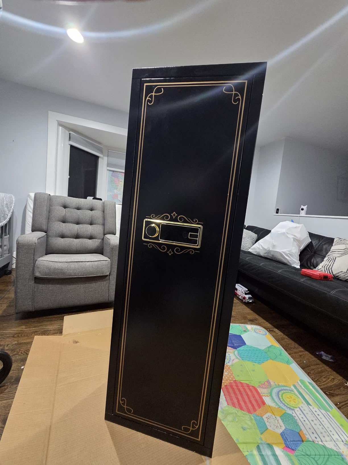 KAER 25 Gun Safe Biometric - Assembled Gun Safe for Rifles and Pistols, Long Rifles Safe Large Gun Cabinet for Shotguns with Digital Keypad/Removable Gun Racks/Pistol Pockets/LED Sensor Light customer photo 1