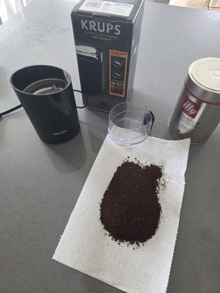 KRUPS Precision Electric Coffee Grinders, 3 oz Capacity, 200W Motor, Stainless Steel Blades for Uniform Grinding of Beans, Herb and Nuts, Coffee and Spice Grinder Electric, (Black) customer photo 1