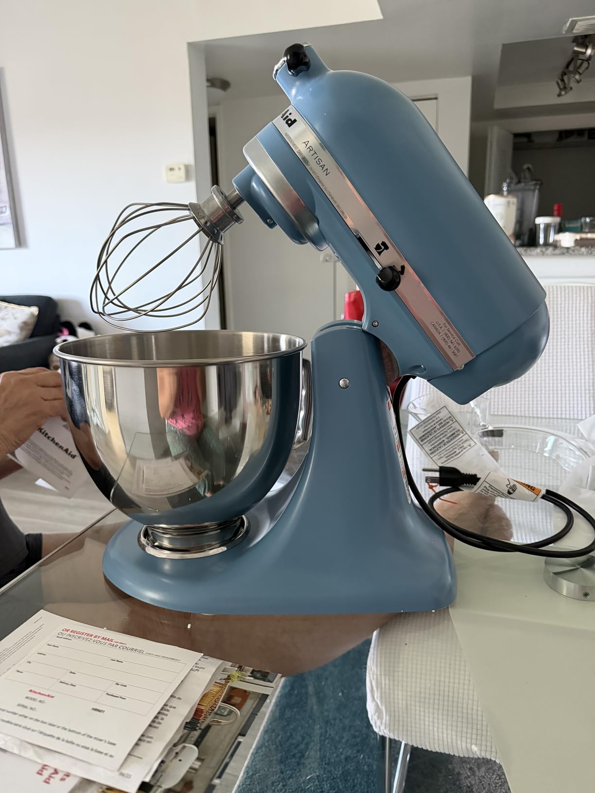 KitchenAid Artisan, 5-Qt Tilt Head Stand Mixer, KSM150PS, Almond Cream customer photo 1