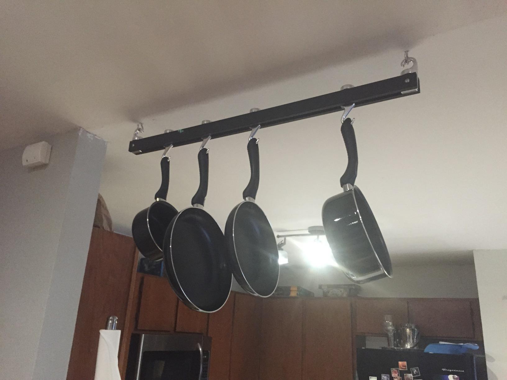 Hanging Pot Rack, 36 inch, Natural customer photo 2