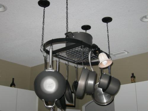 Kinetic Pot and Pan Rack with Ceiling Hooks - Premium Oval Mounted Organizer Rack with Multi Purpose Kitchen Organization and Storage for Home, Restaurant, Cookware, Utensils (Hanging Black) customer photo 1
