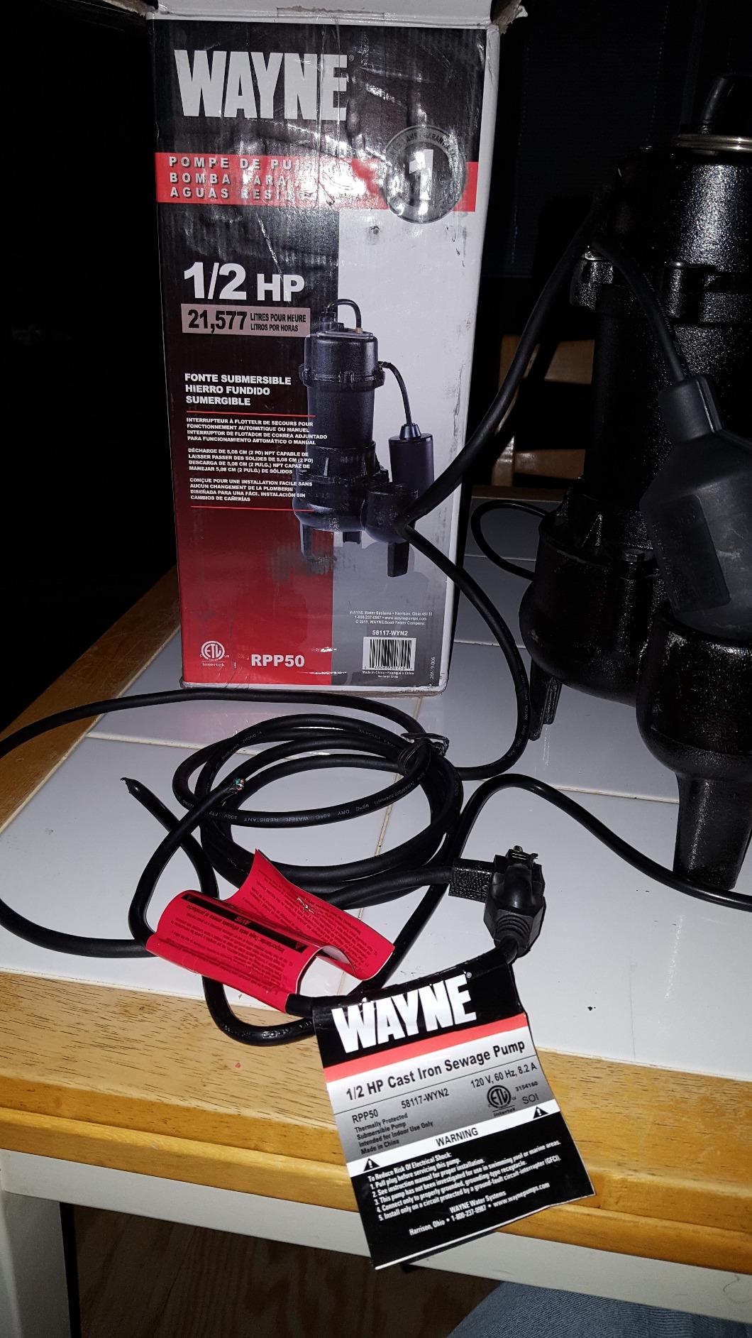WAYNE RPP50 1/2 HP Cast Iron Sewage Pump with Piggy Back Tether Float Switch - Up to 6,200 Gallons Per Hour - Heavy Duty Sewage and Effluent Pump customer photo 2