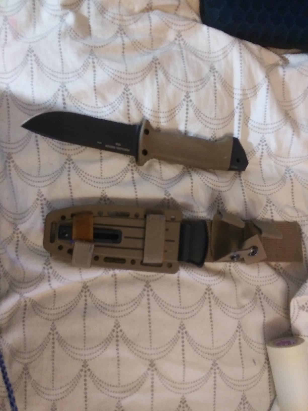 Gerber Gear LMF II Infantry Survival Knife, Made in USA Military Grade Tactical Fixed Blade with Serrated Edge, Shock Absorbing Handle, Molle Sheath and Sharpener, Coyote Brown customer photo 1