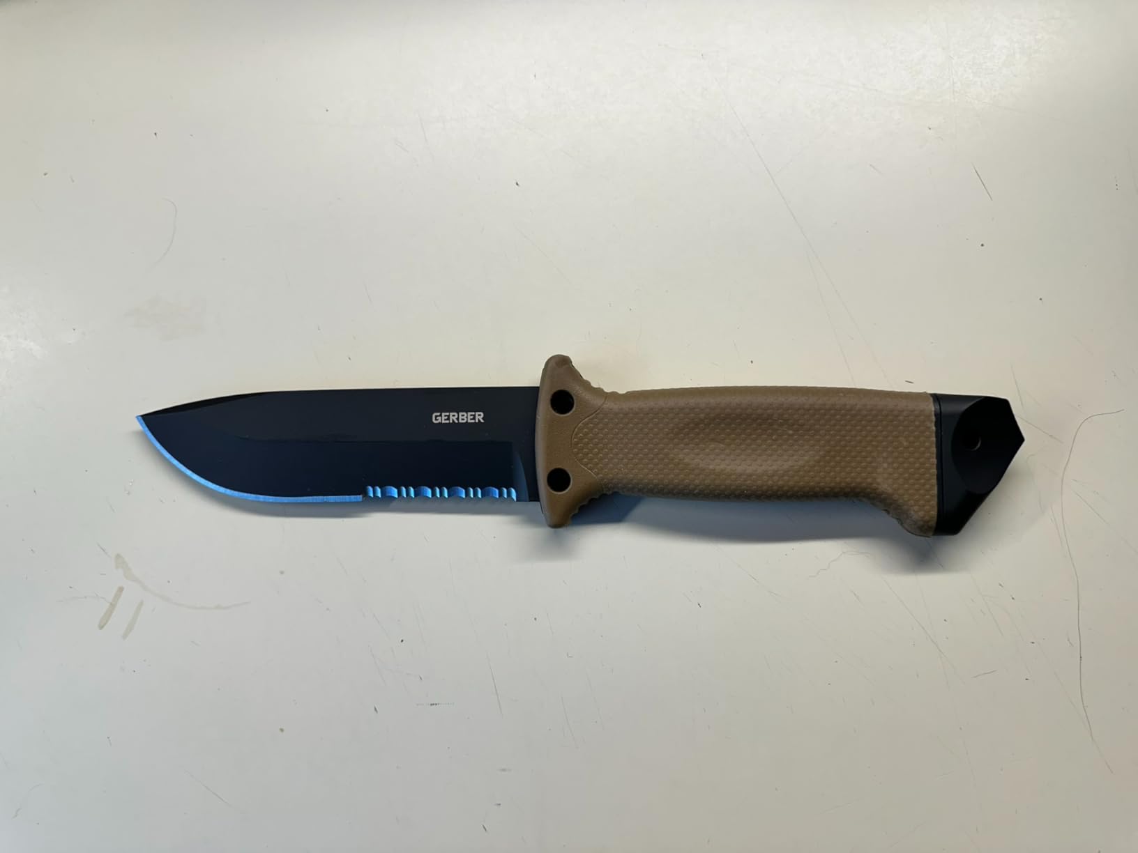 Gerber Gear LMF II Infantry Survival Knife, Made in USA Military Grade Tactical Fixed Blade with Serrated Edge, Shock Absorbing Handle, Molle Sheath and Sharpener, Coyote Brown customer photo 2